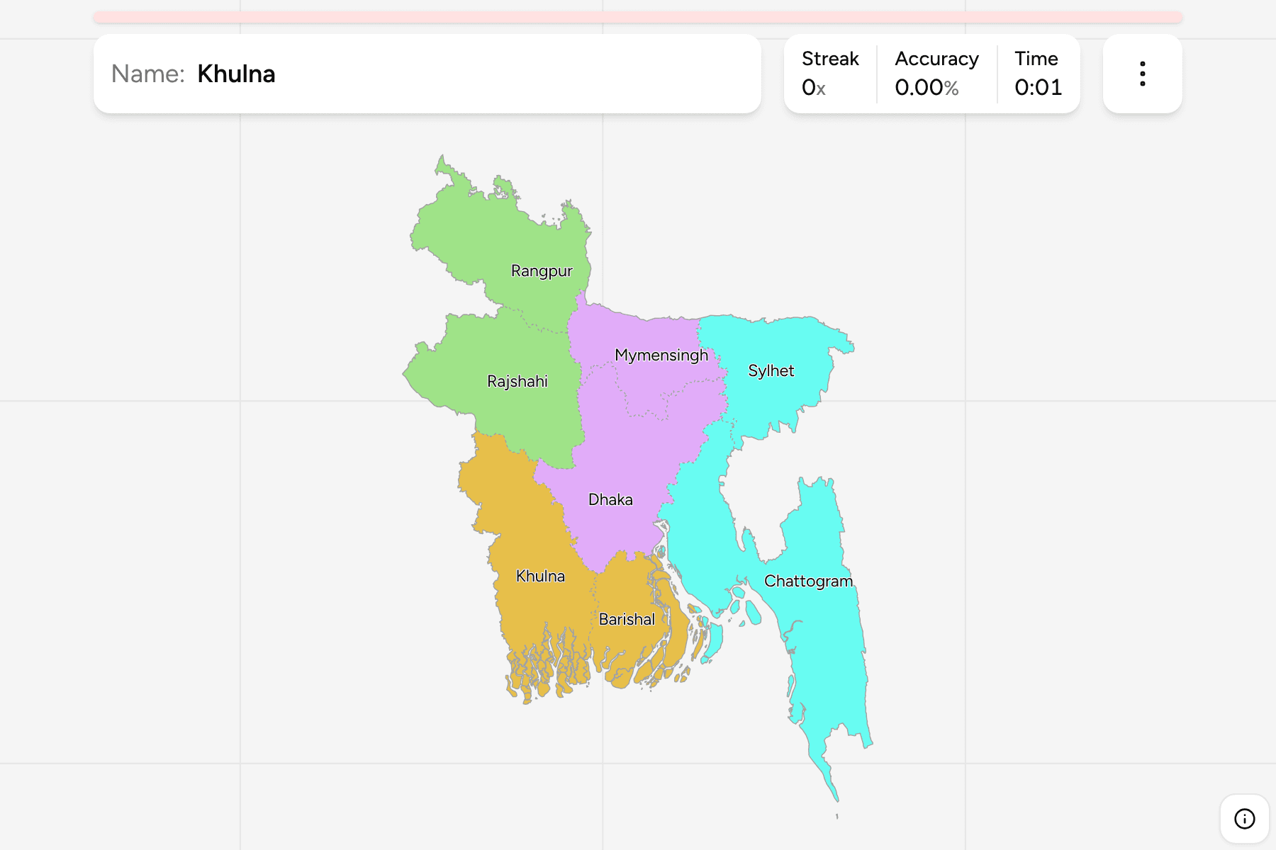 Screenshot of Bangladesh Divisions game