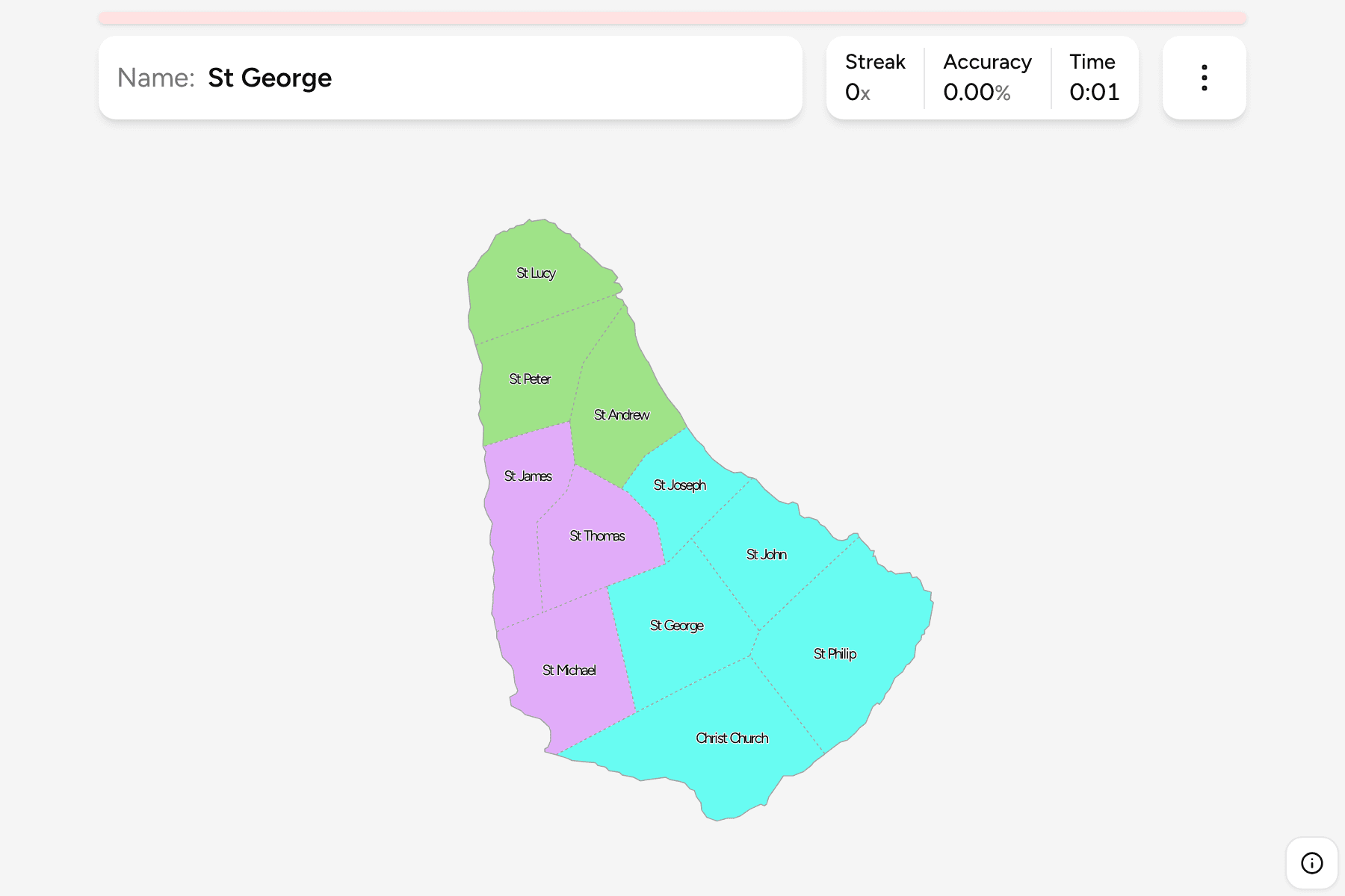 Screenshot of Barbados Parishes game