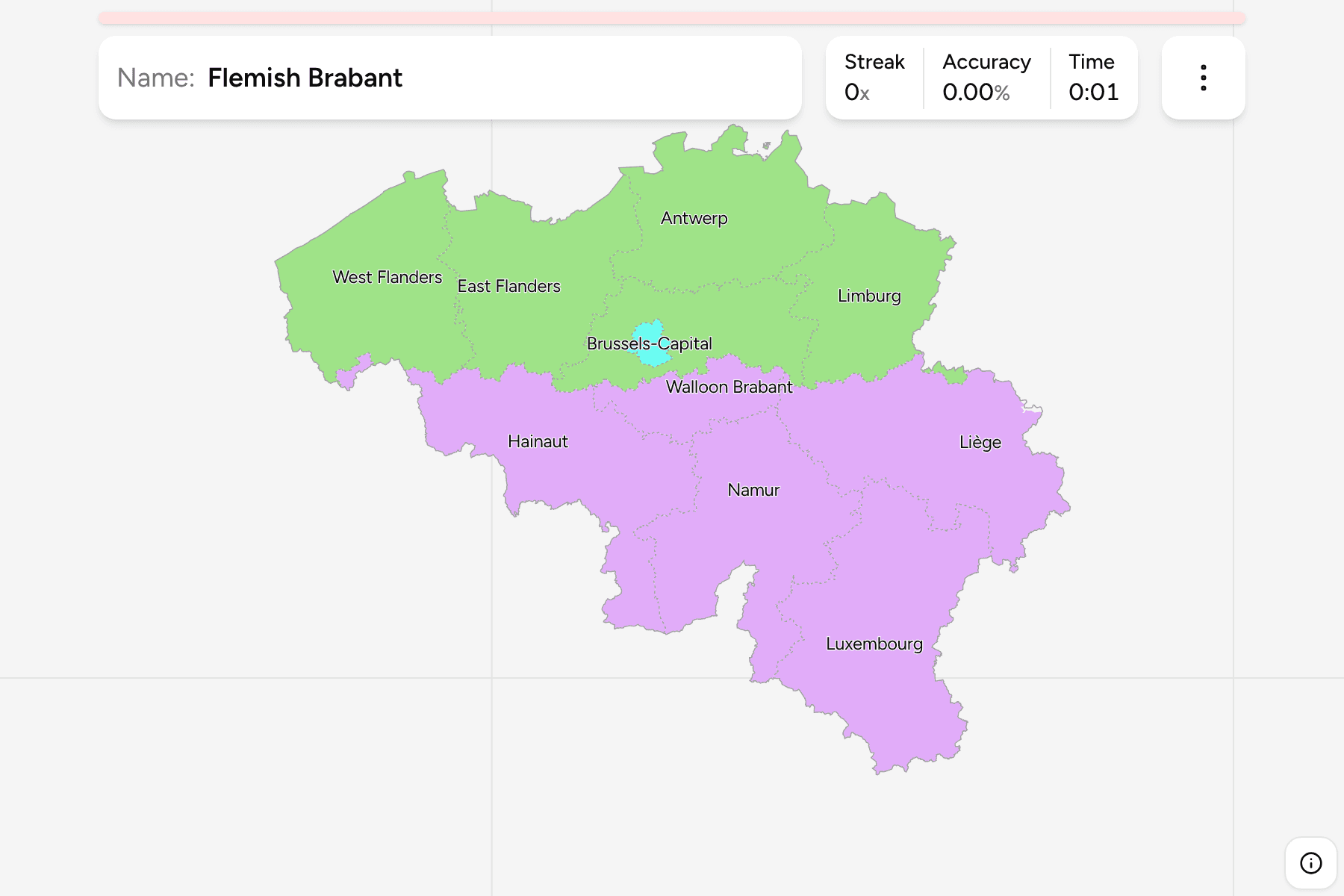 Screenshot of Belgium Provinces