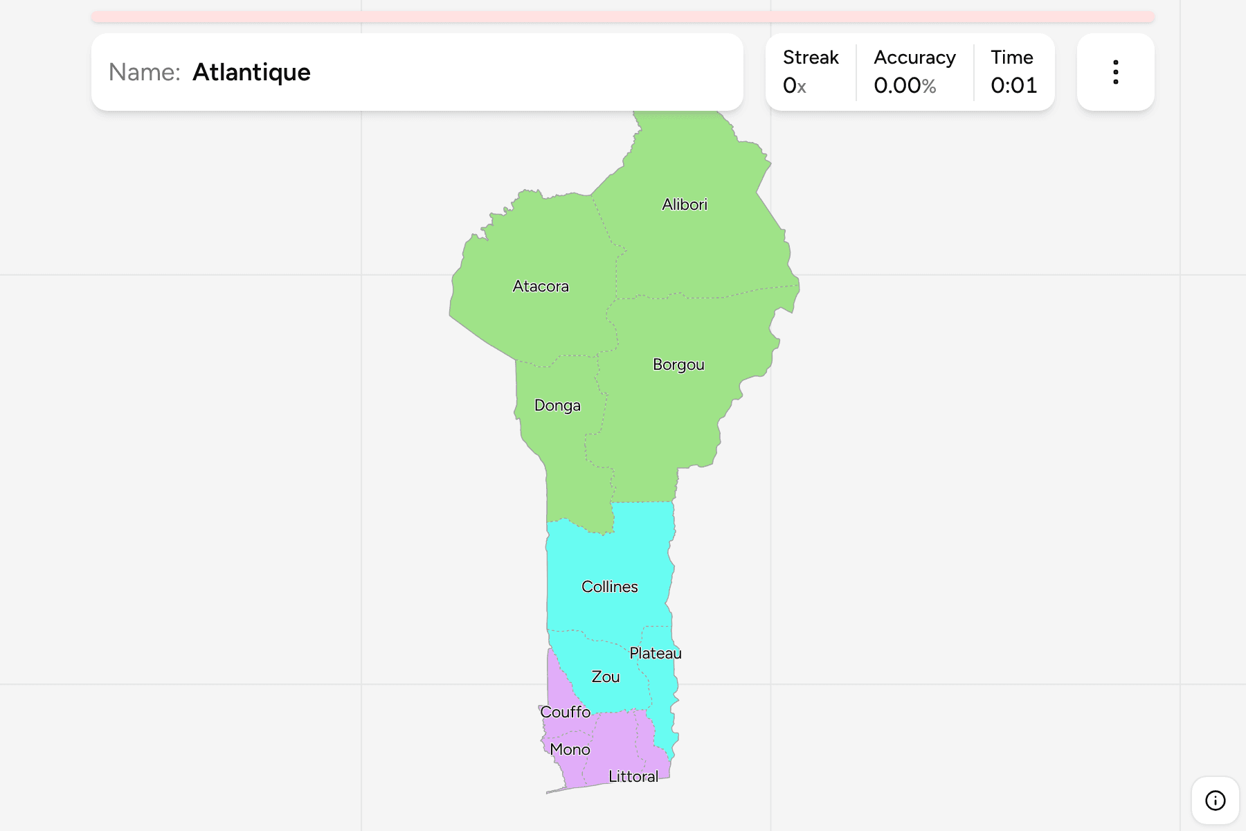 Screenshot of Benin Departments game