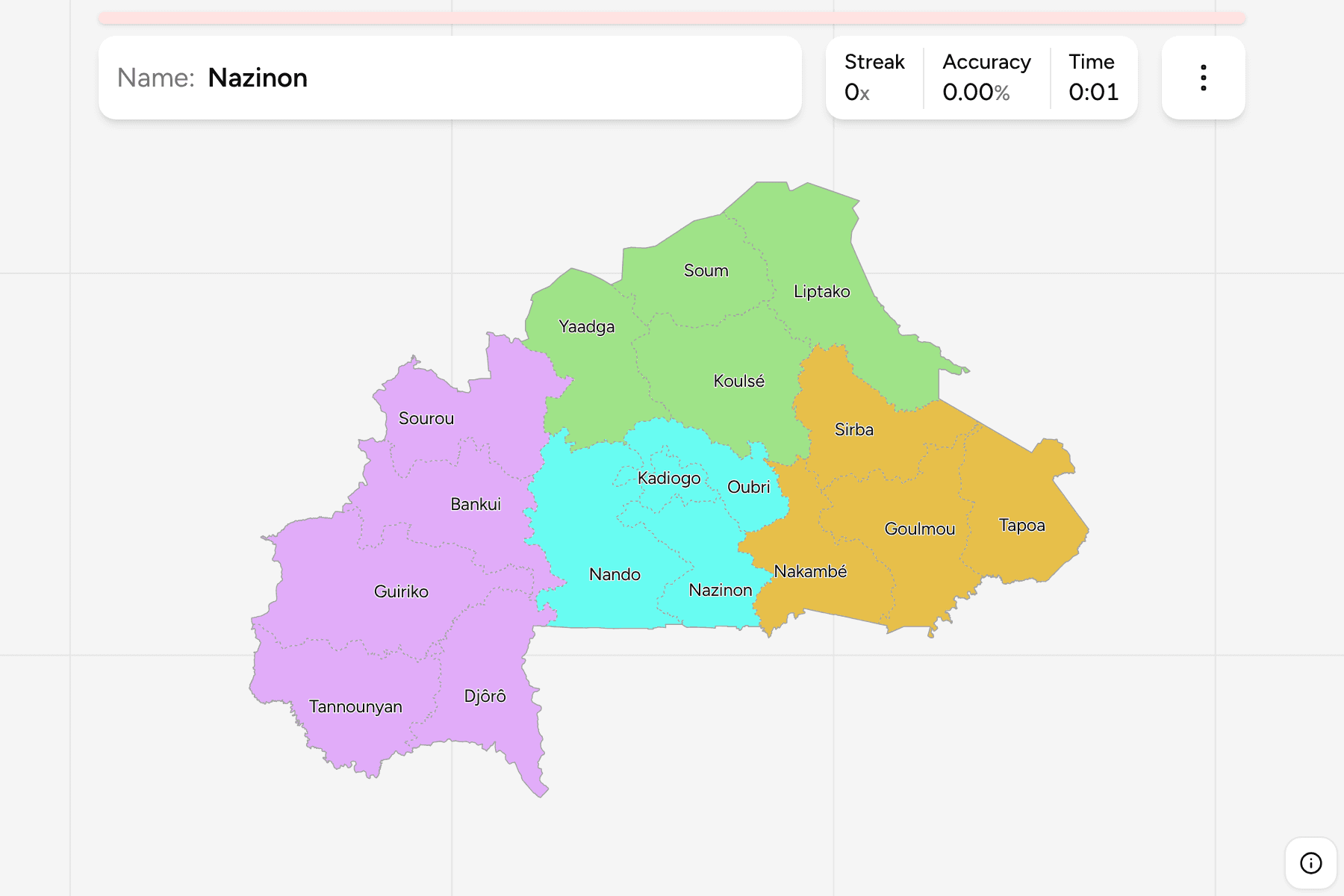 Screenshot of Burkina Faso Regions