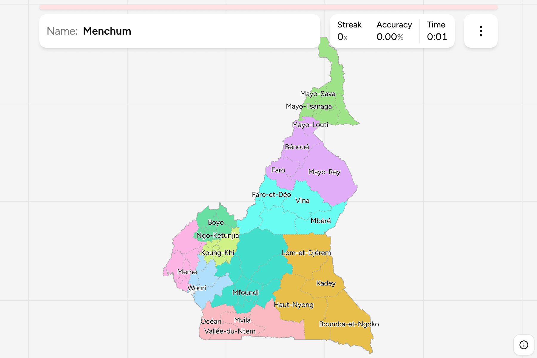 Screenshot of Cameroon Departments