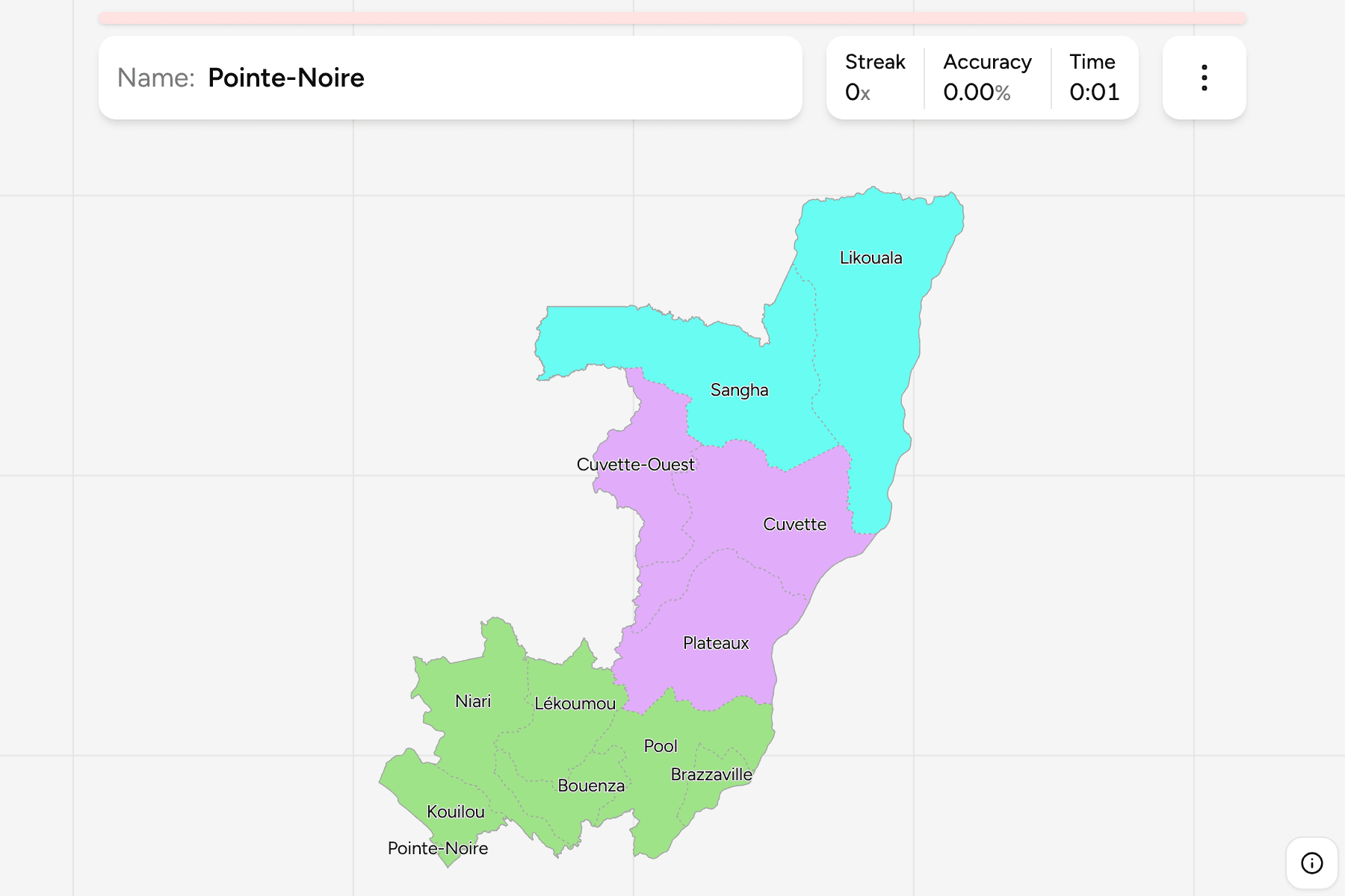 Screenshot of Congo Departments game
