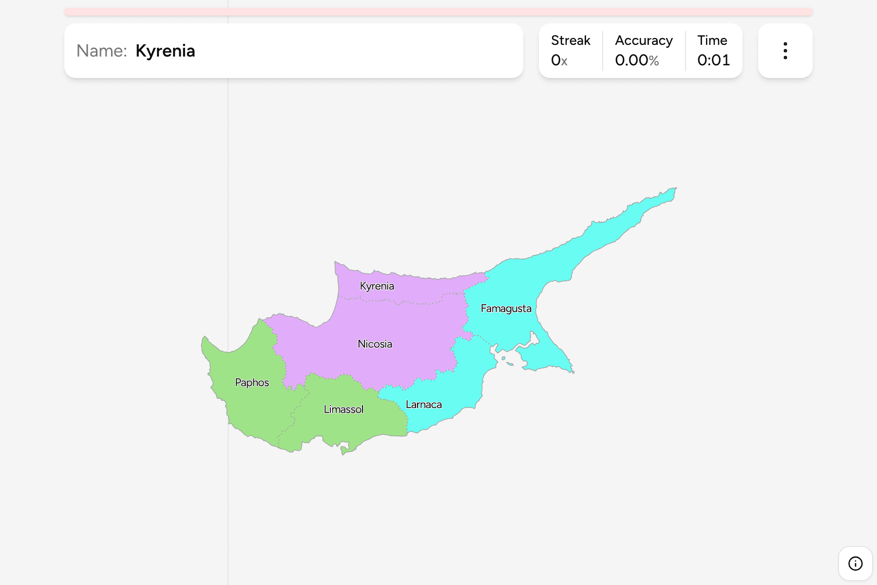 Screenshot of Cyprus Districts game