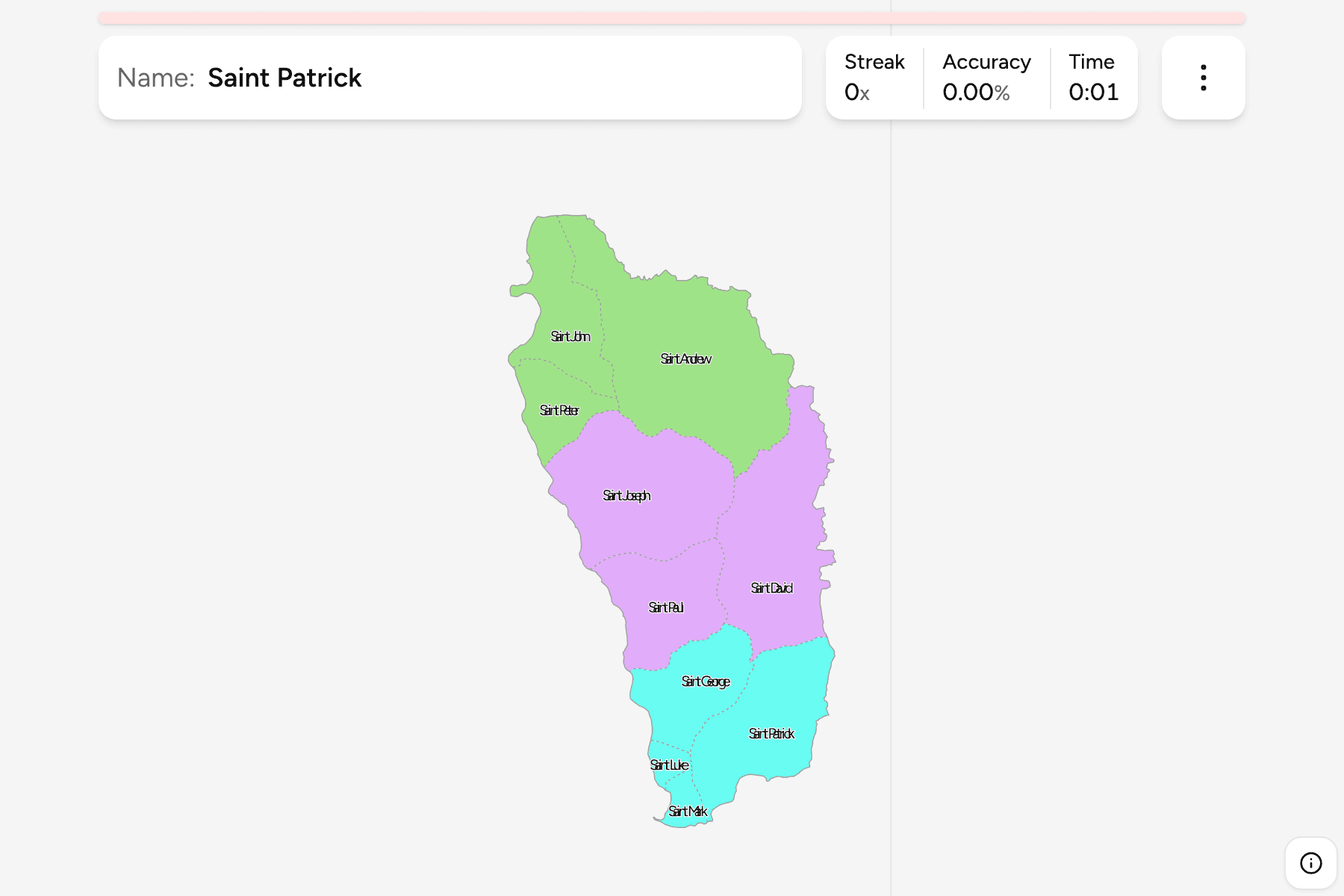 Screenshot of Dominica Parishes game
