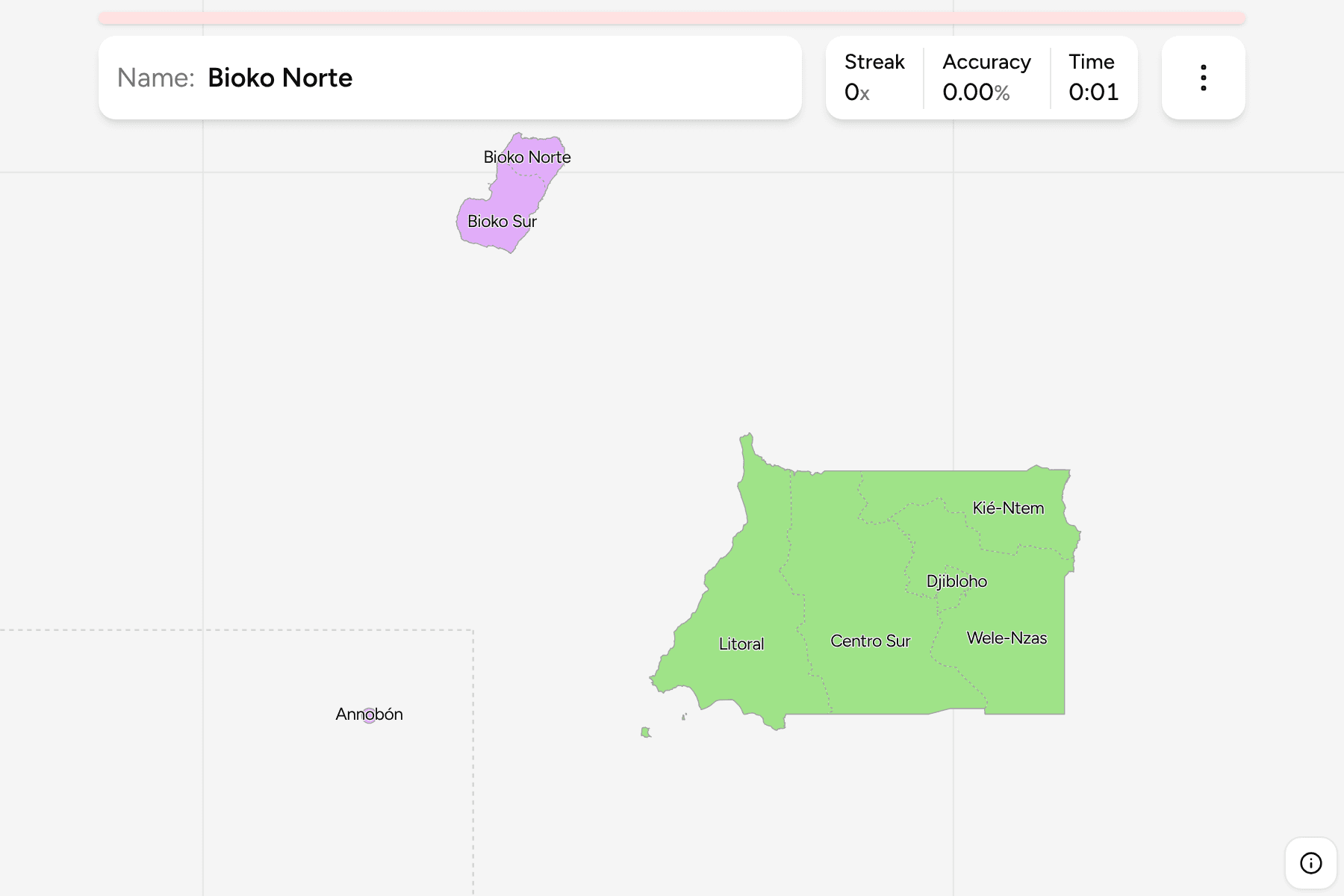 Screenshot of Equatorial Guinea Provinces game