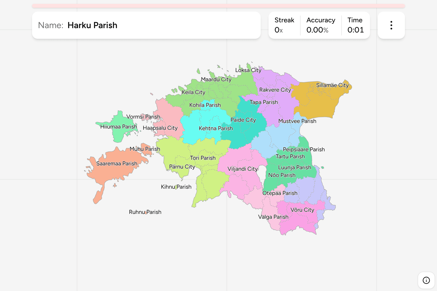 Screenshot of Estonia Municipalities game