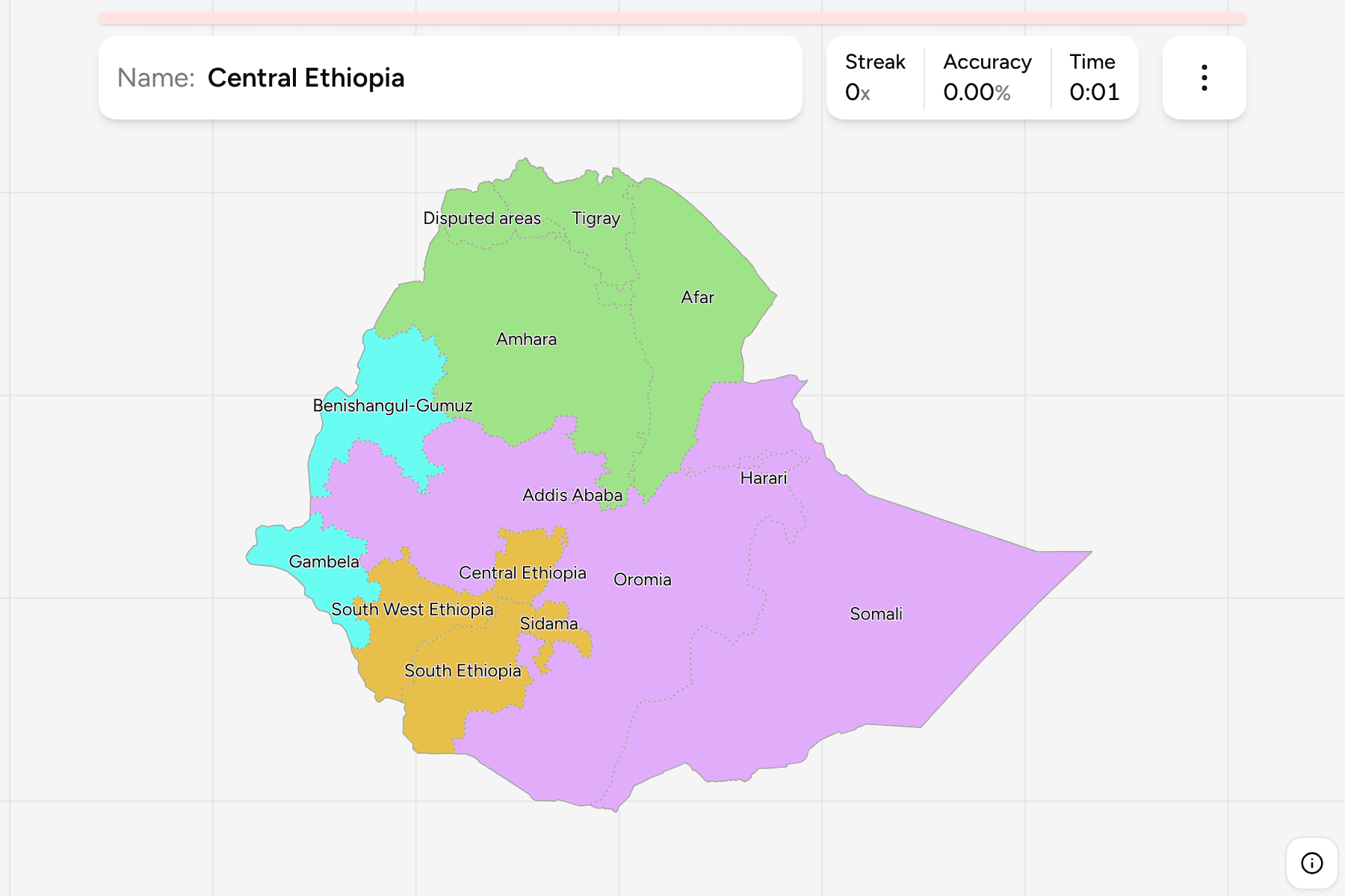 Screenshot of Ethiopia Regions