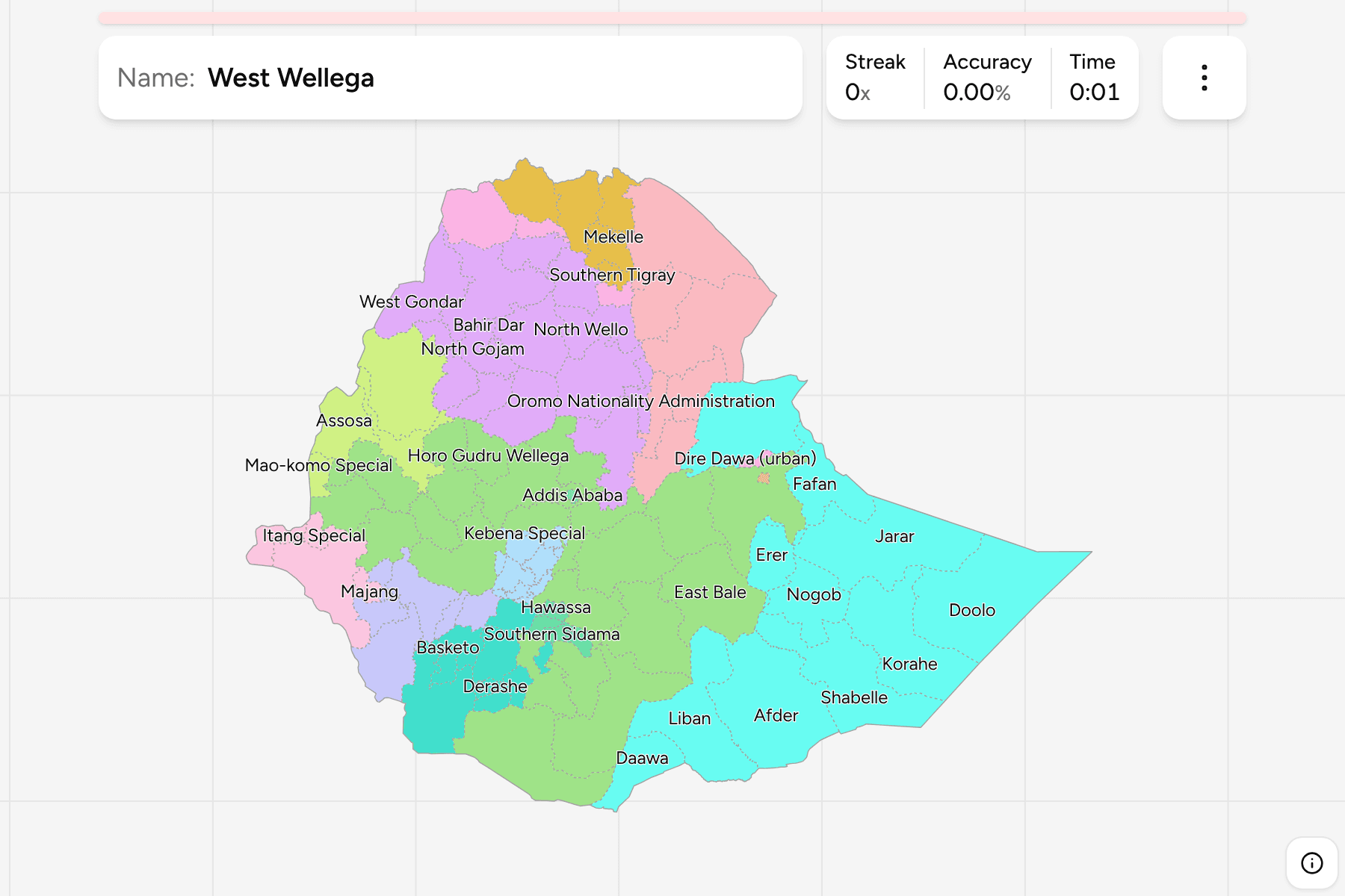 Screenshot of Ethiopia Zones game