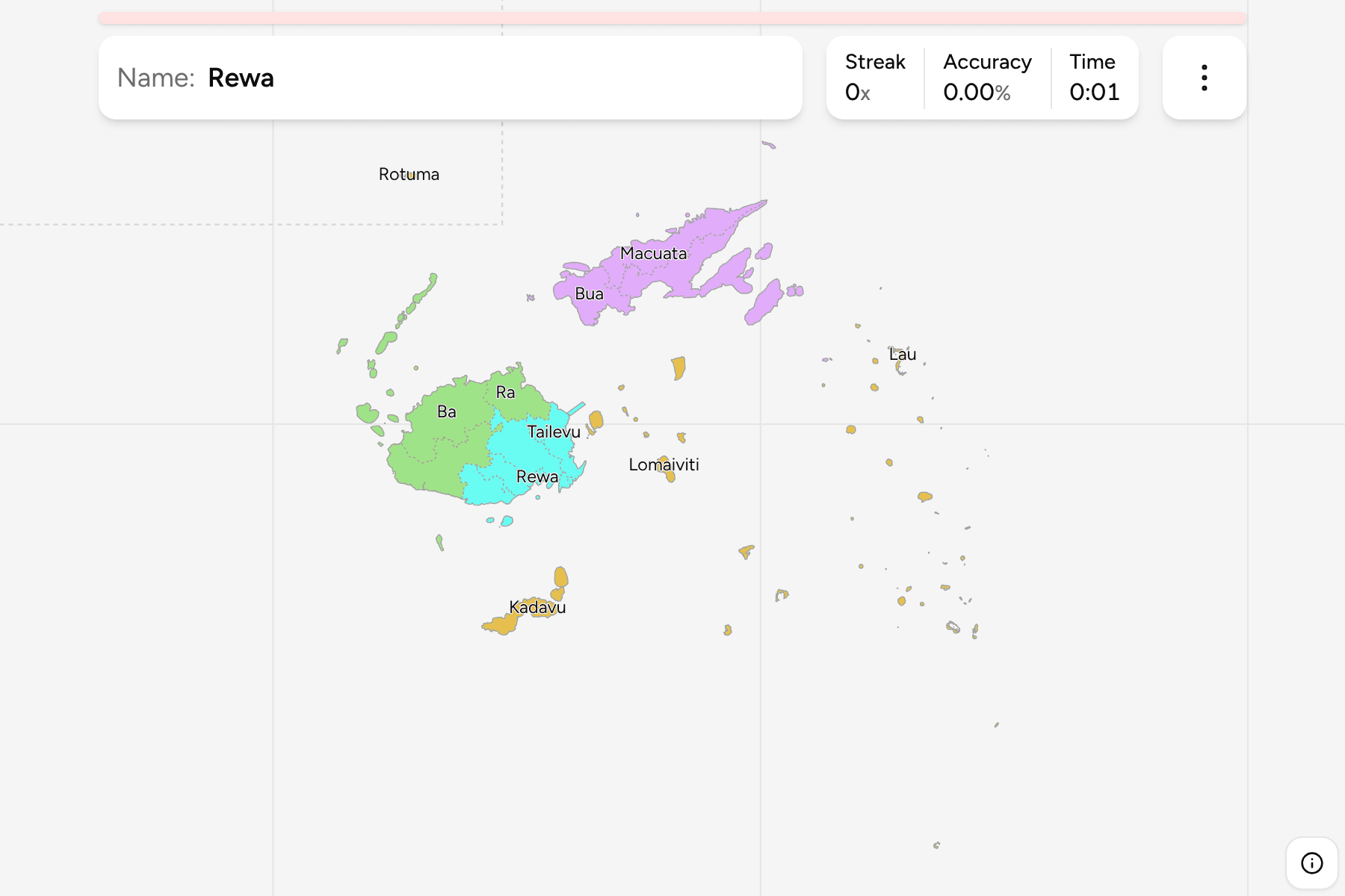 Screenshot of Fiji Provinces game