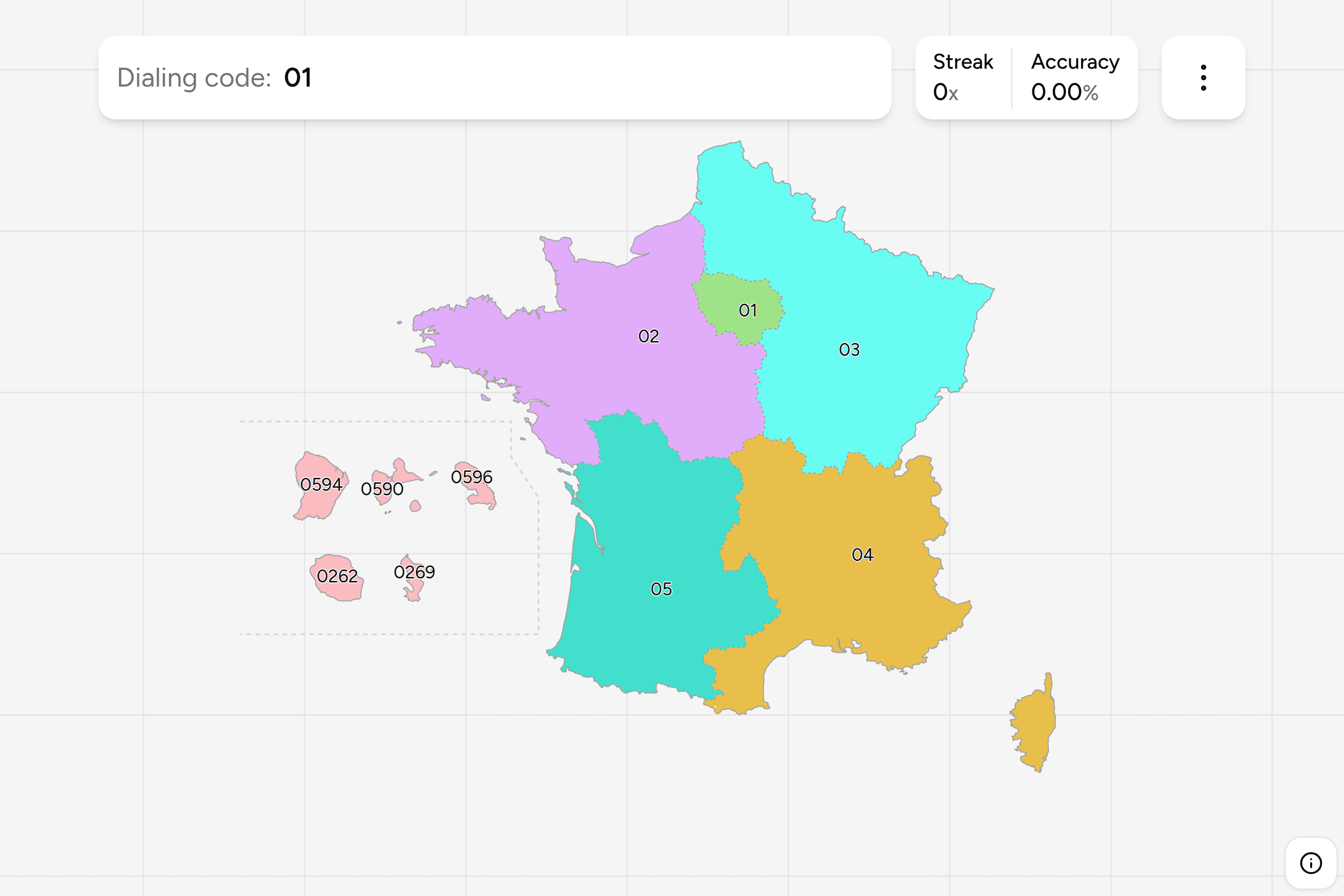 Screenshot of France Dialing Codes