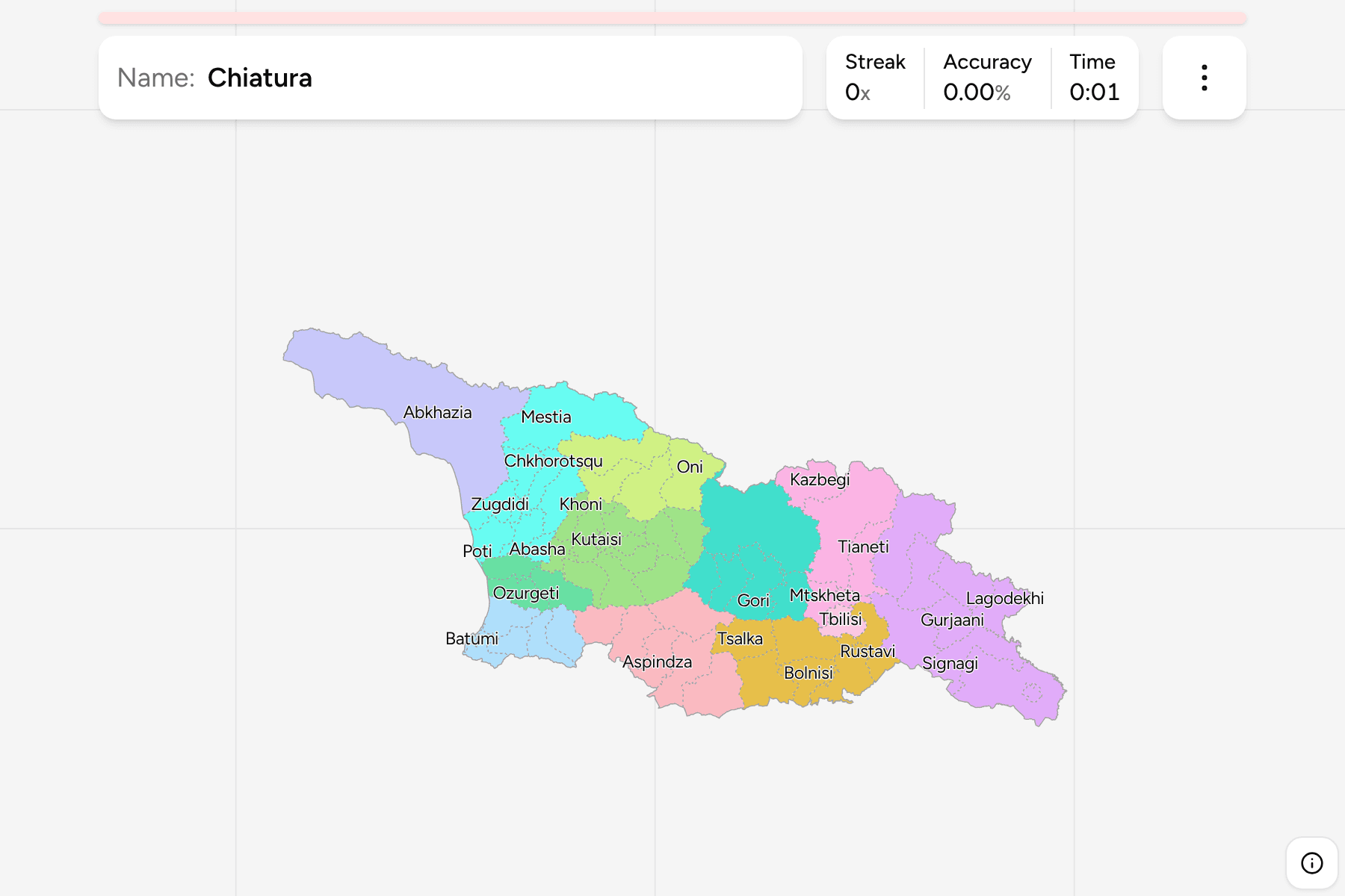Screenshot of Georgia Municipalities game