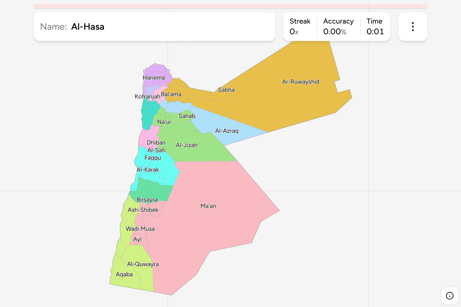 Screenshot of Jordan Districts