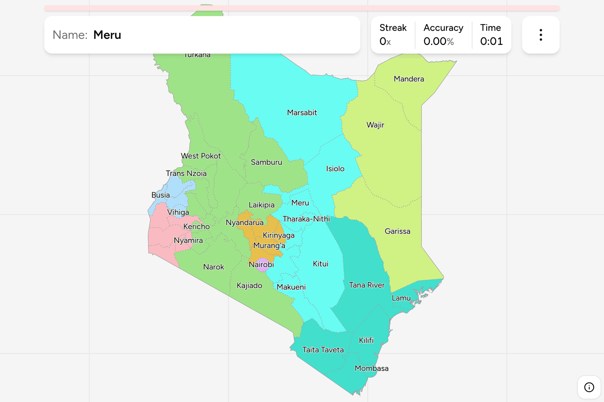 Screenshot of Kenya Counties game