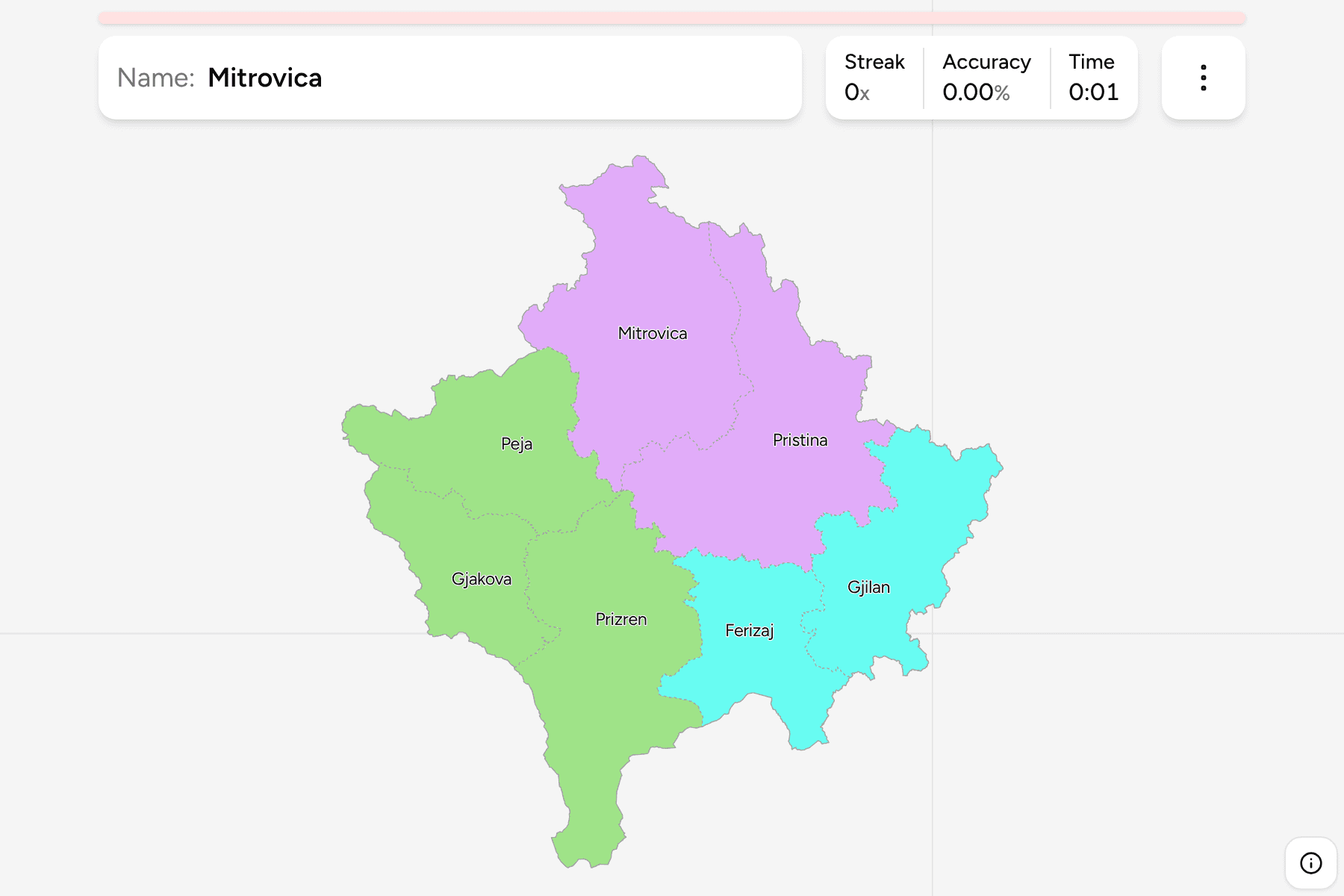 Screenshot of Kosovo Districts
