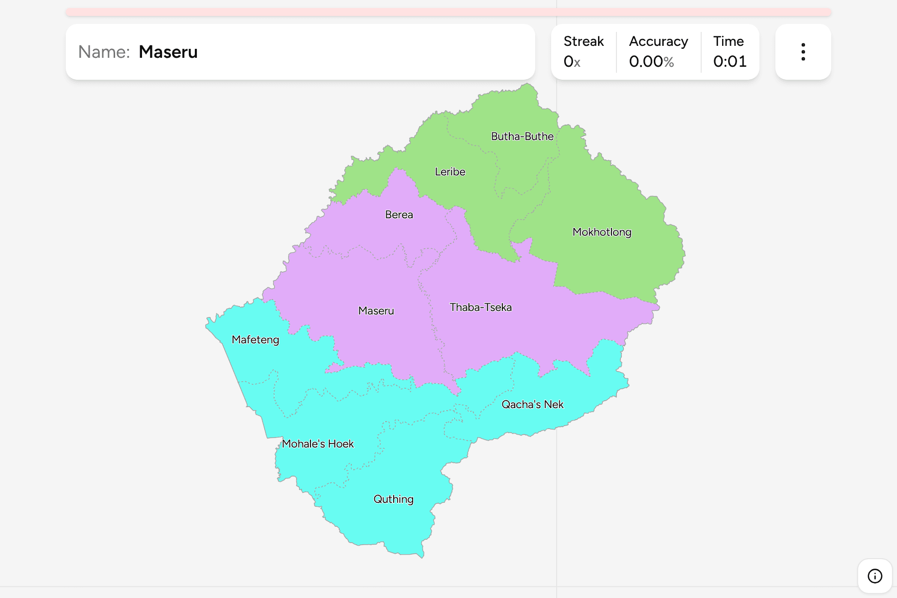 Screenshot of Lesotho Districts