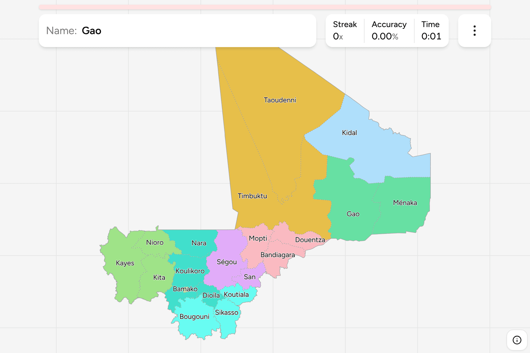 Screenshot of Mali Regions