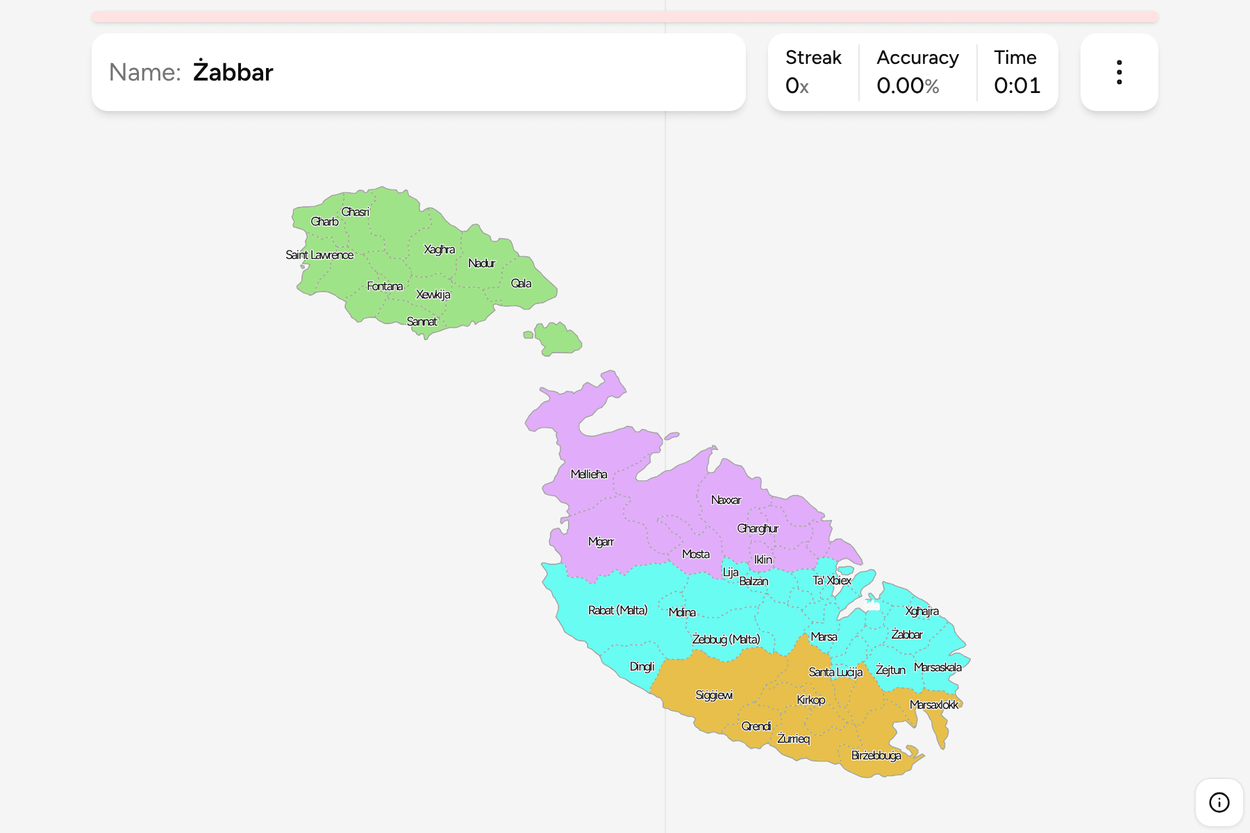 Screenshot of Malta Local Councils game