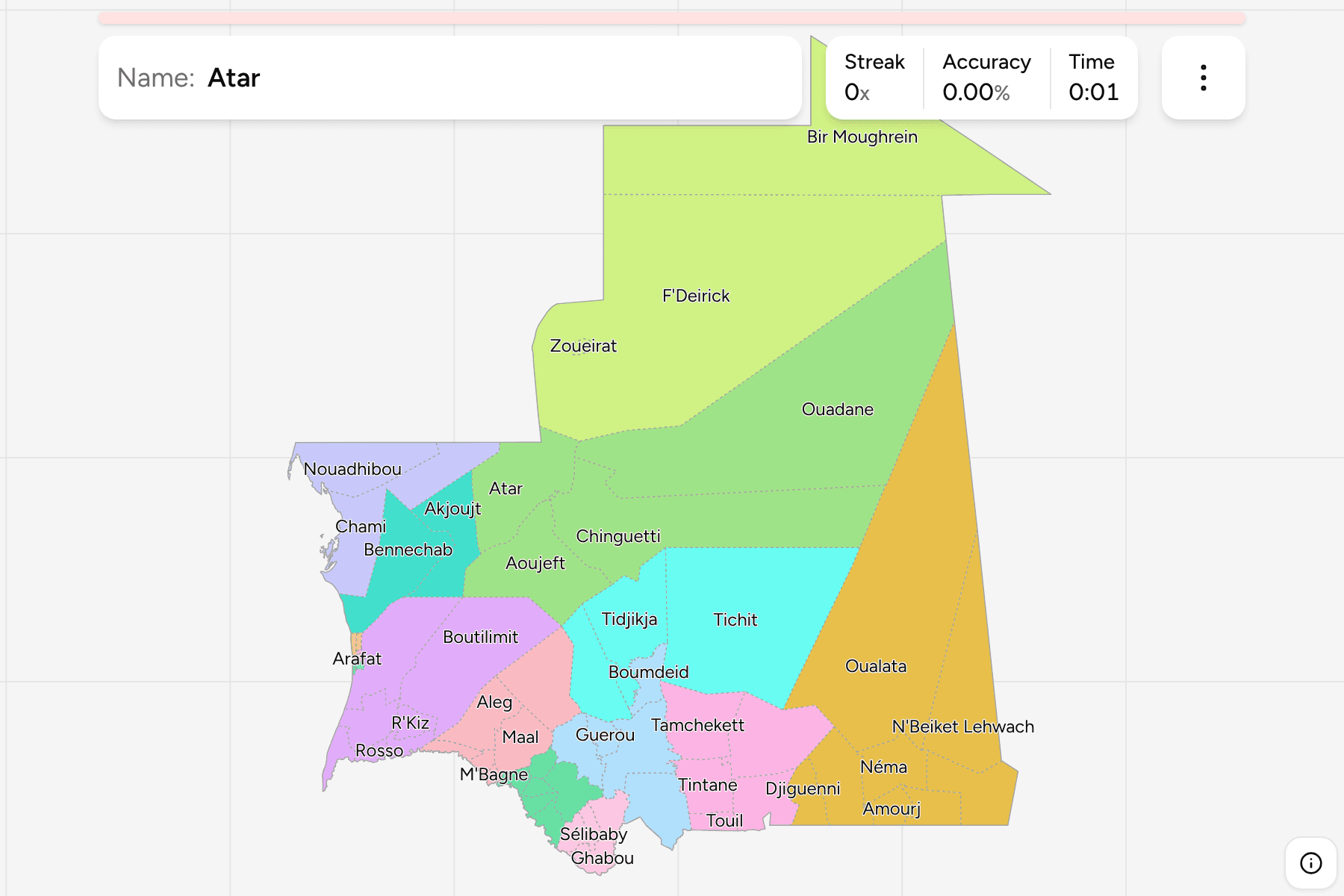 Screenshot of Mauritania Departments