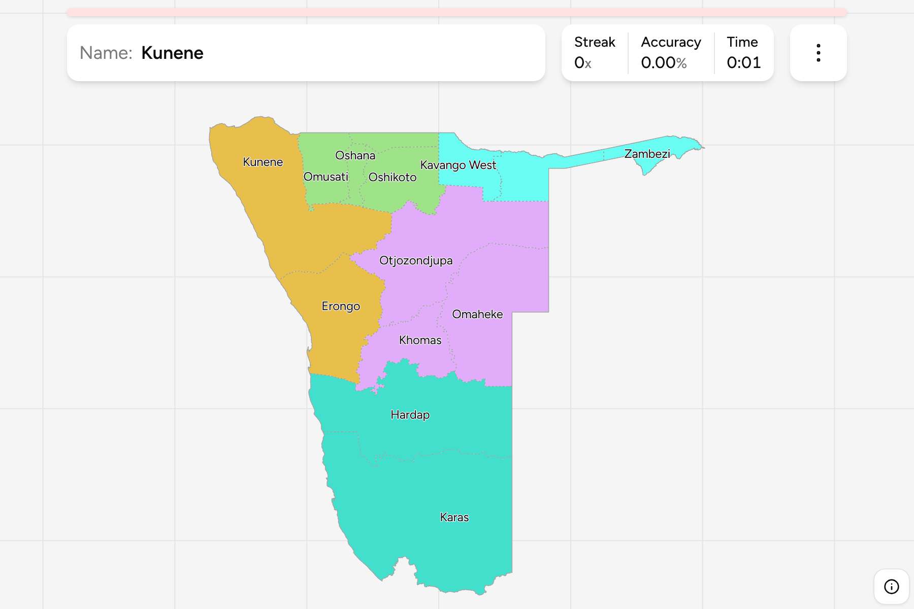 Screenshot of Namibia Regions