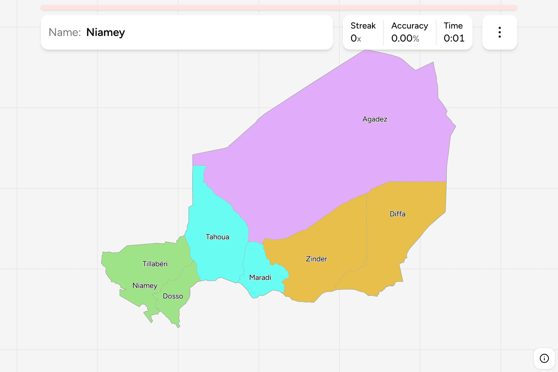 Screenshot of Niger Regions