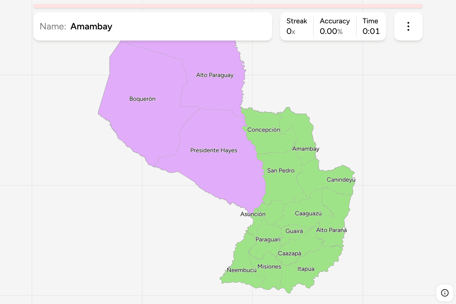 Screenshot of Paraguay Departments game