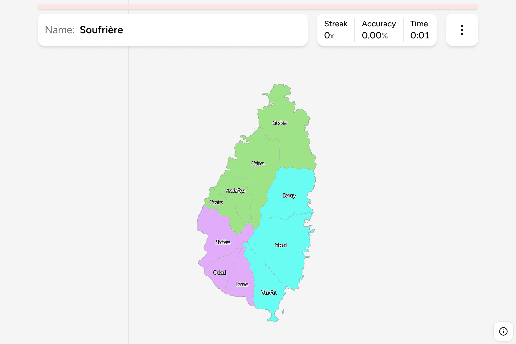 Screenshot of Saint Lucia Districts game