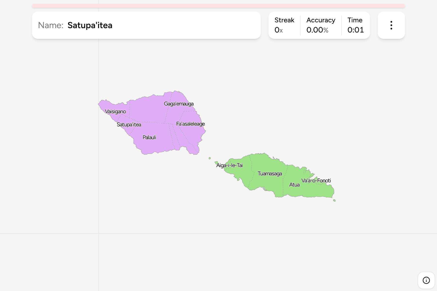 Screenshot of Samoa Districts game