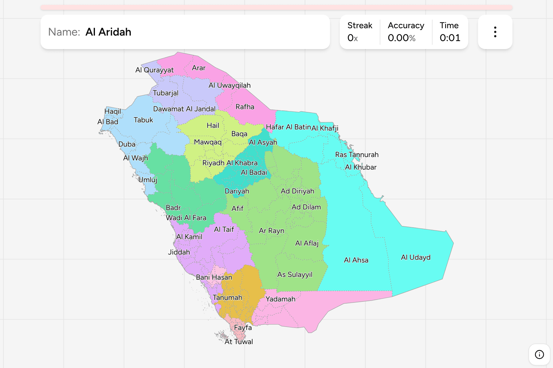 Screenshot of Saudi Arabia Governorates
