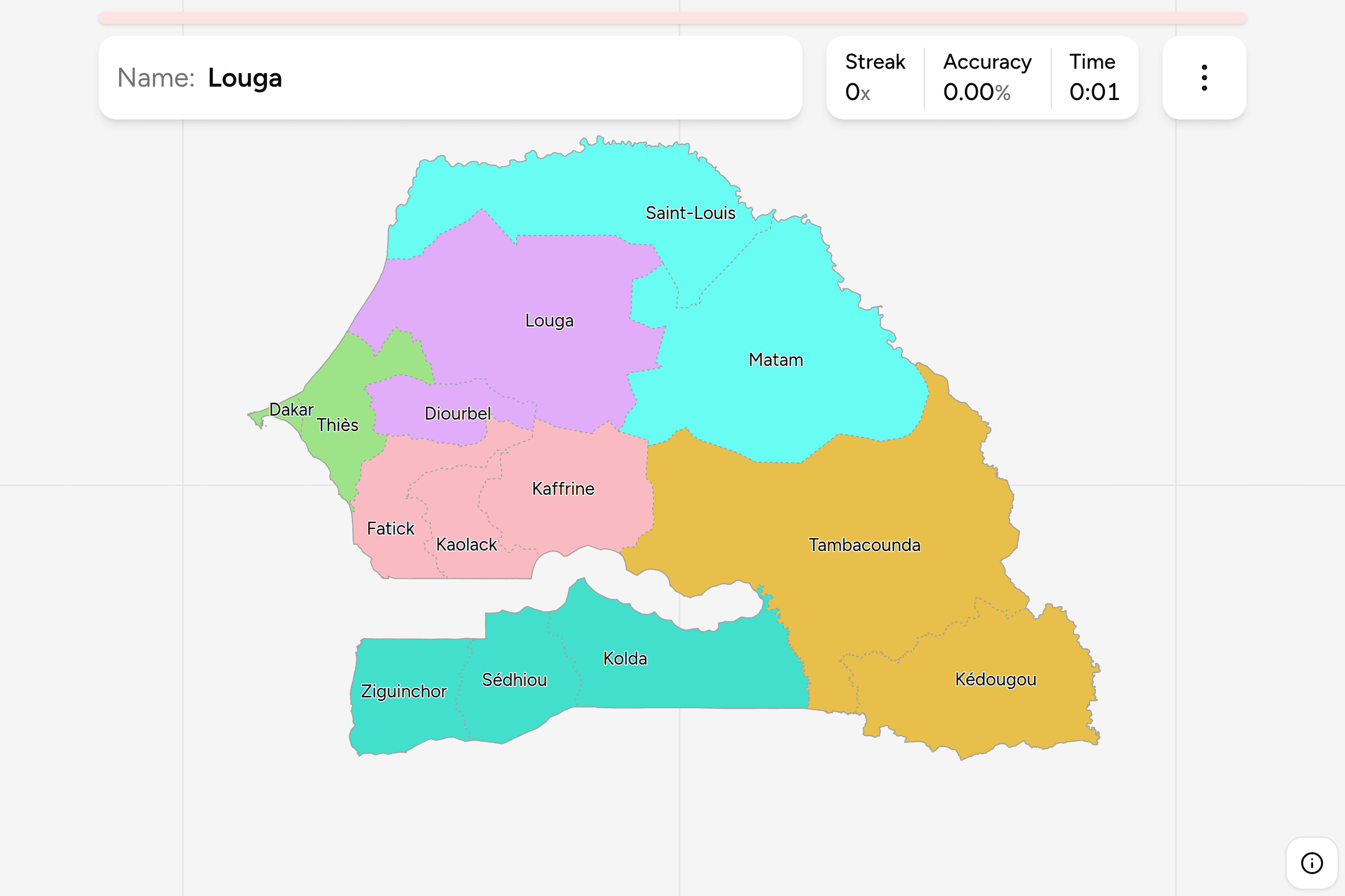 Screenshot of Senegal Regions