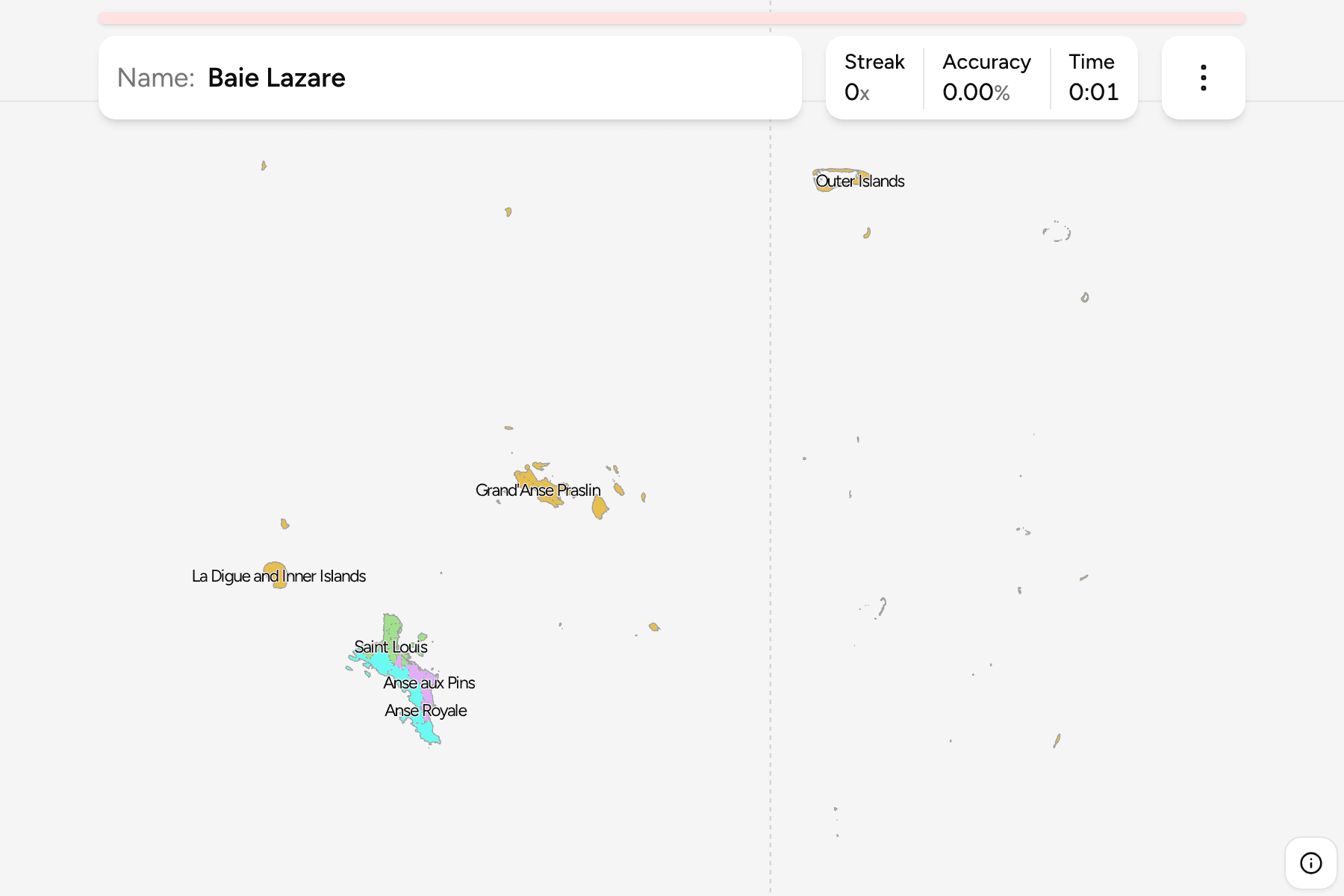 Screenshot of Seychelles Districts game