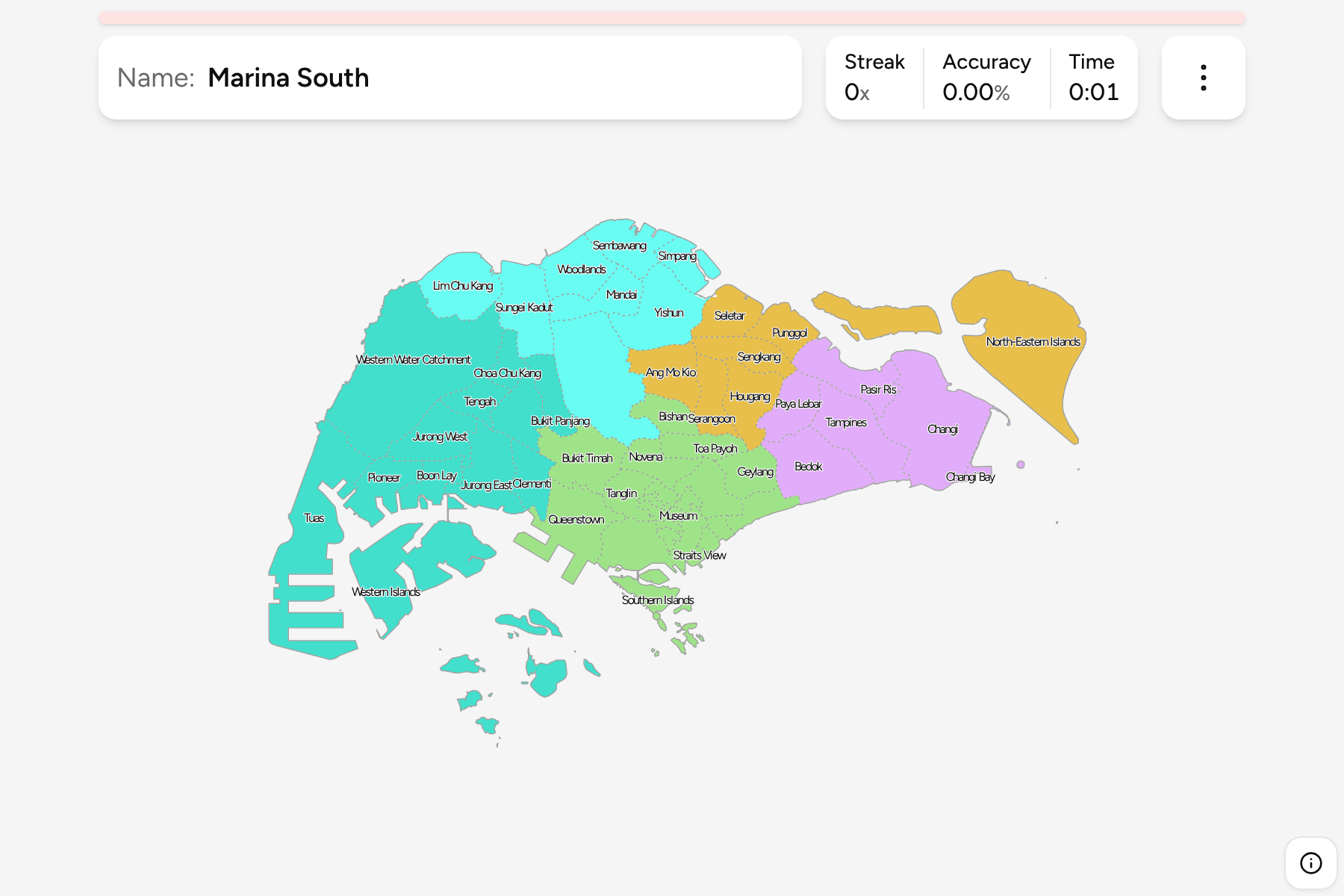 Screenshot of Singapore Planning Areas