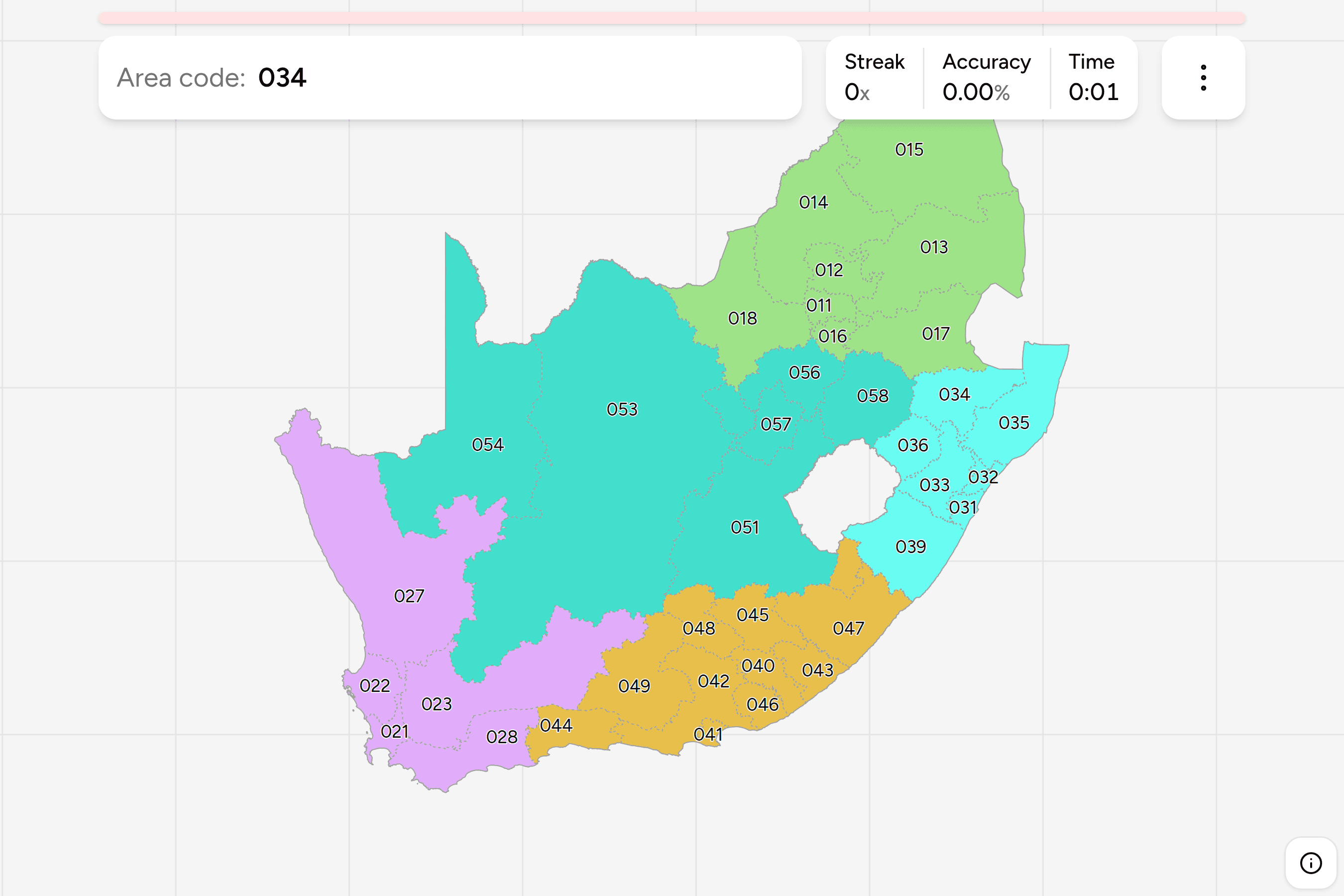 Screenshot of South Africa Dialing Codes