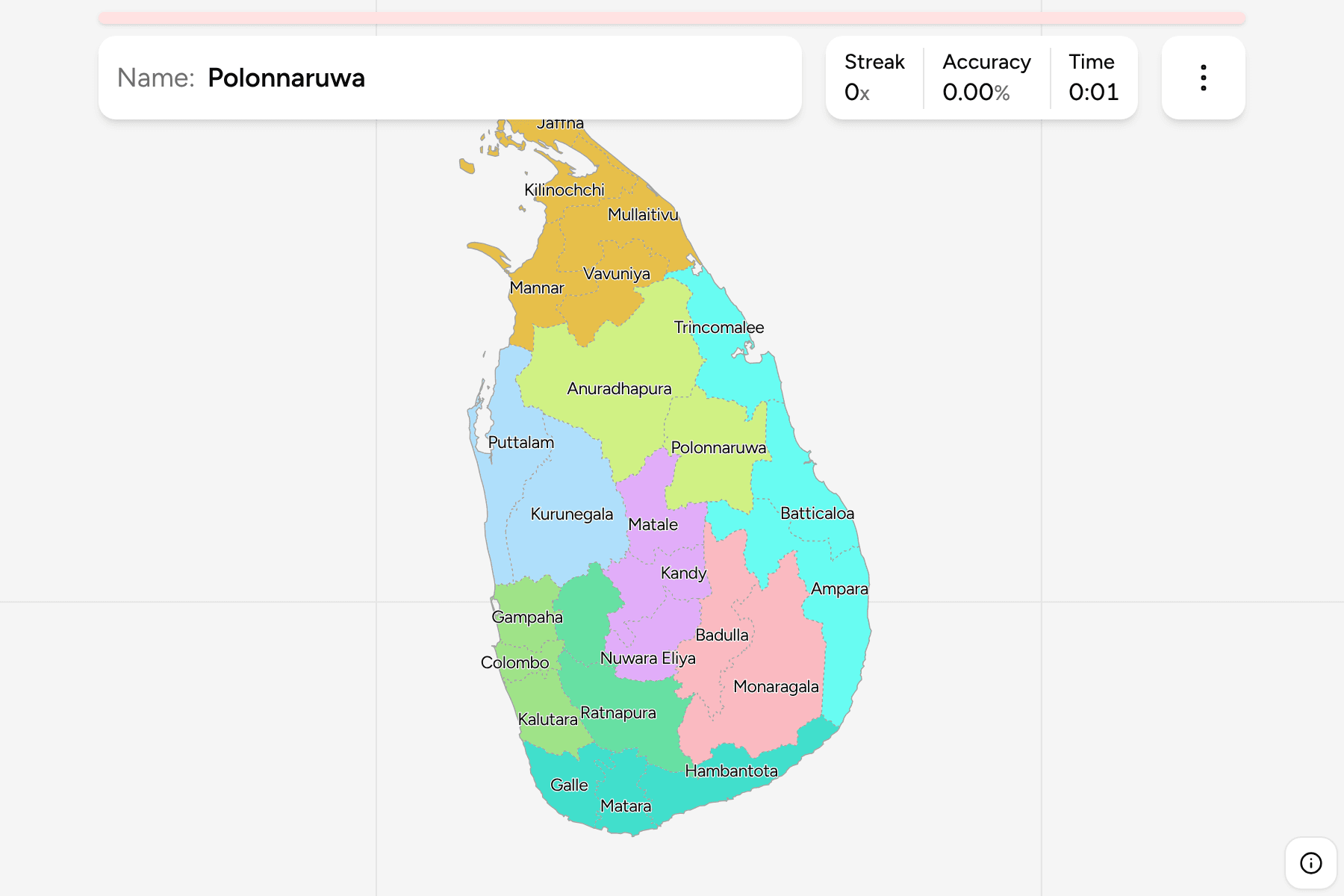 Screenshot of Sri Lanka Districts game