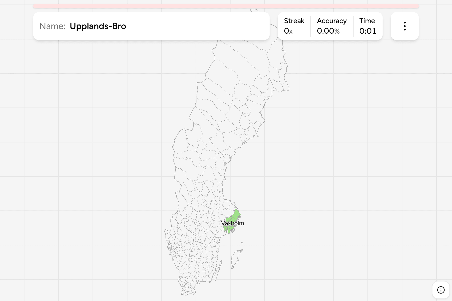 Screenshot of Sweden Municipalities game