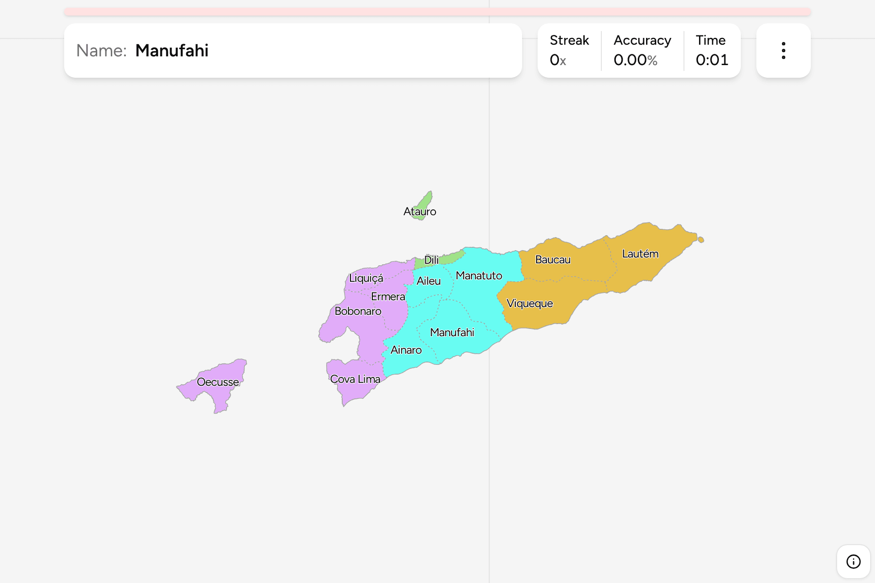 Screenshot of Timor-Leste Municipalities game