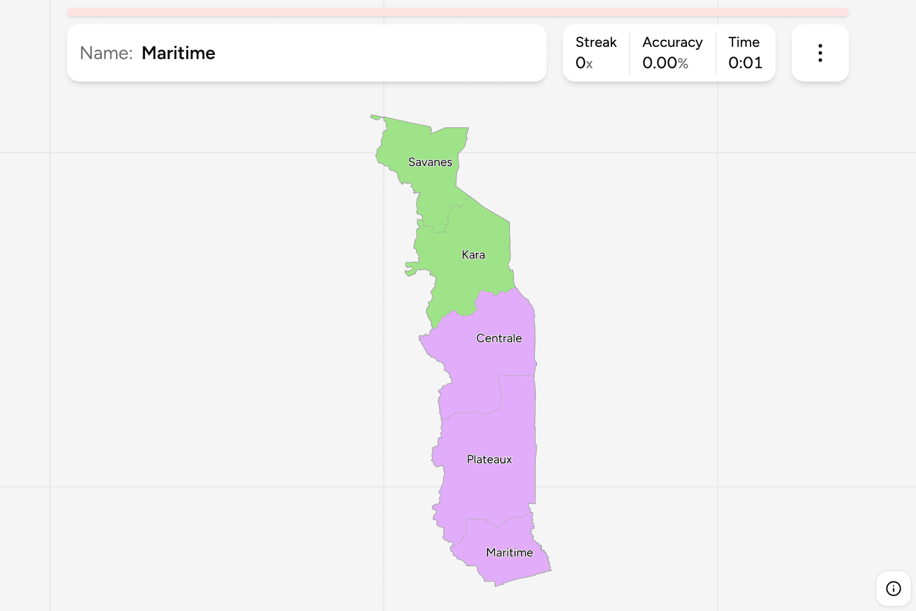 Screenshot of Togo Regions
