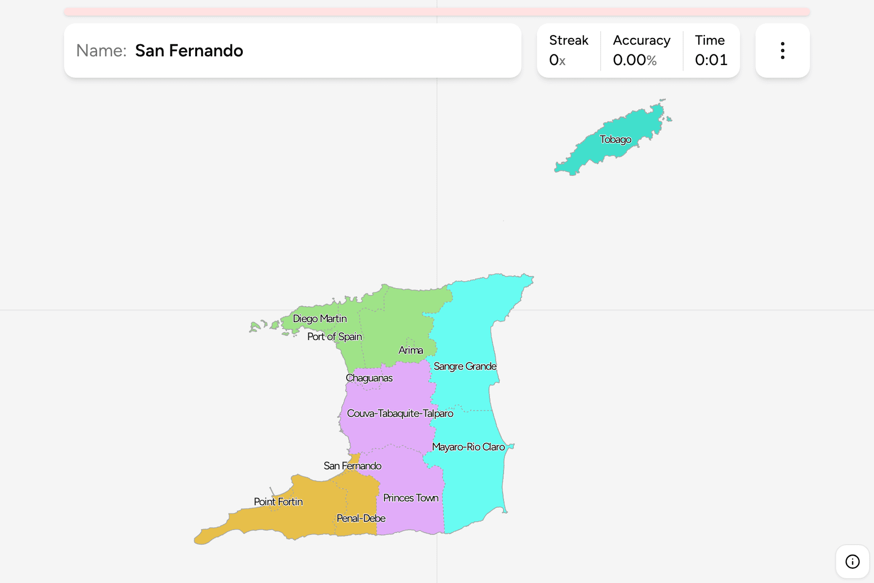 Screenshot of Trinidad and Tobago Regions game