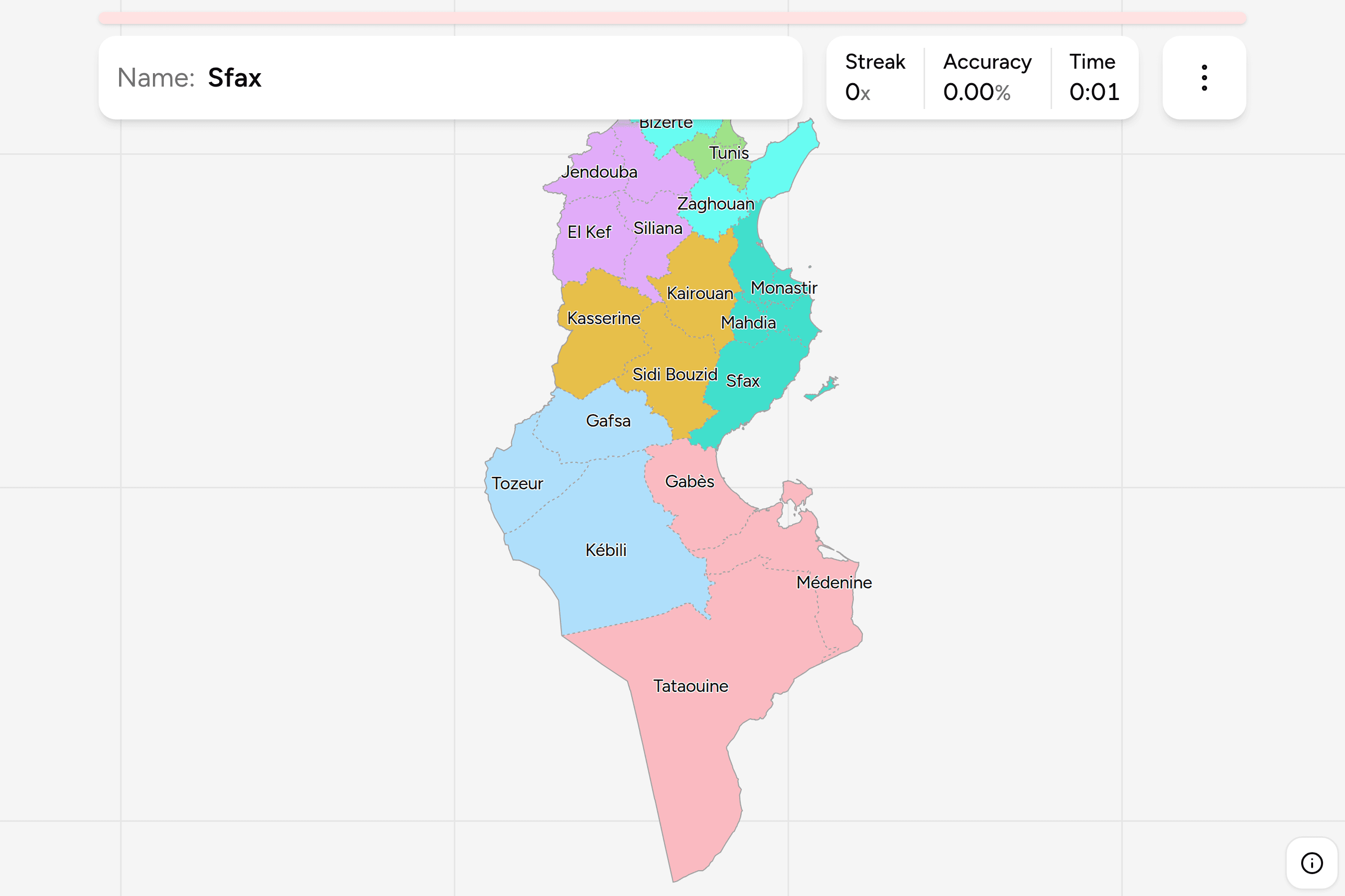 Screenshot of Tunisia Governorates