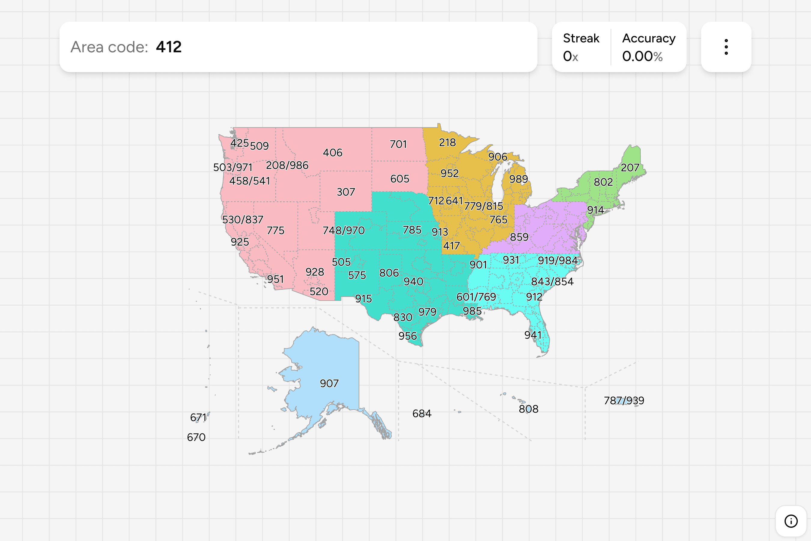 Screenshot of US Dialing Codes
