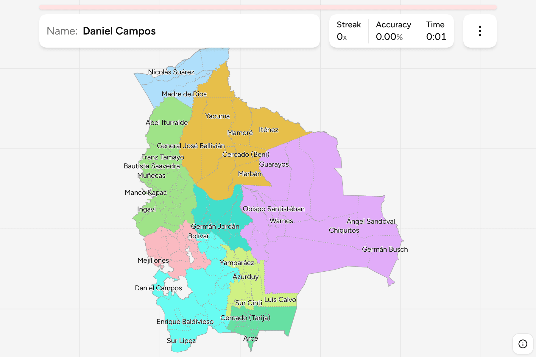 Screenshot of Bolivia Provinces