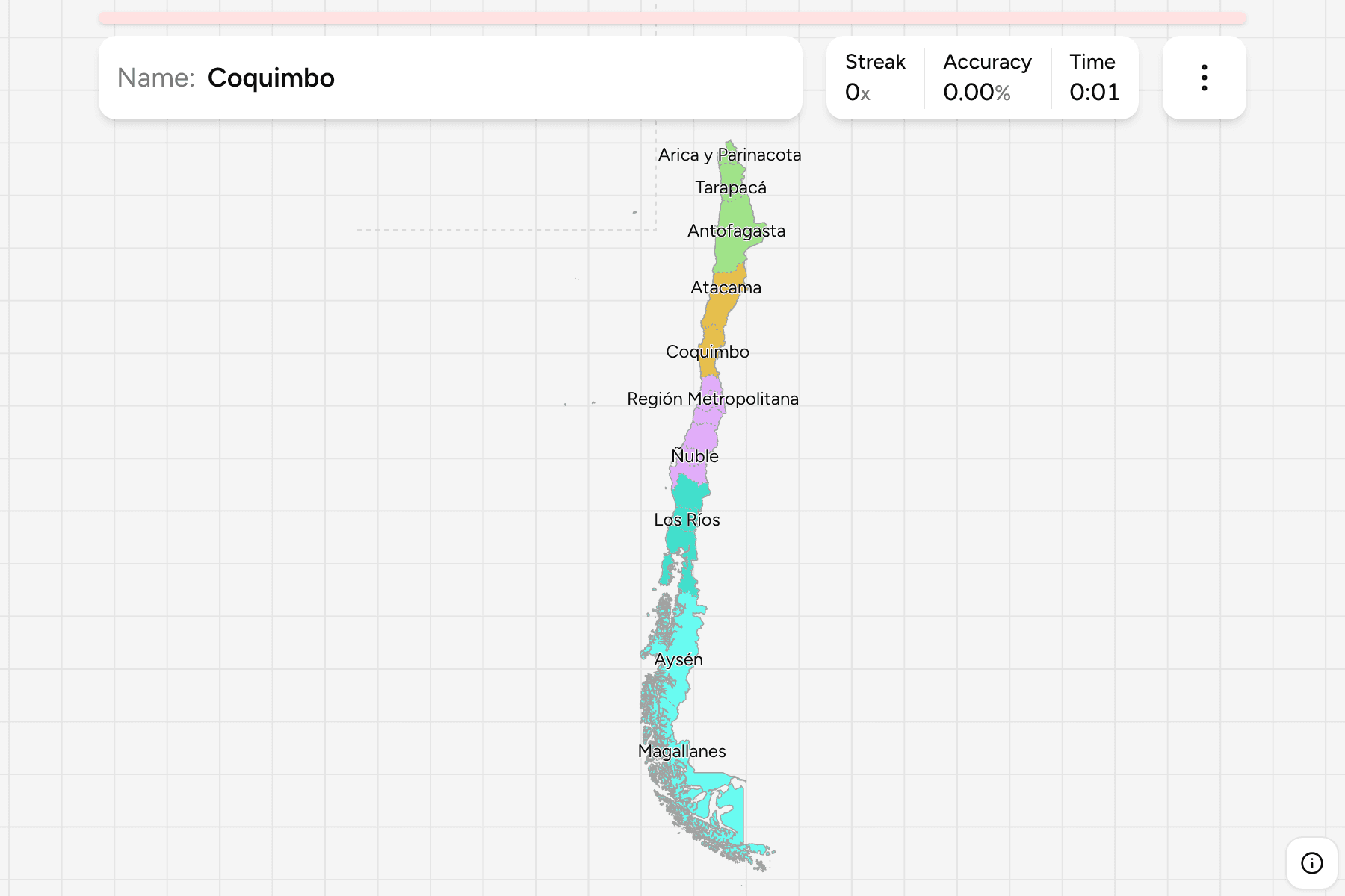 Screenshot of Chile Regions