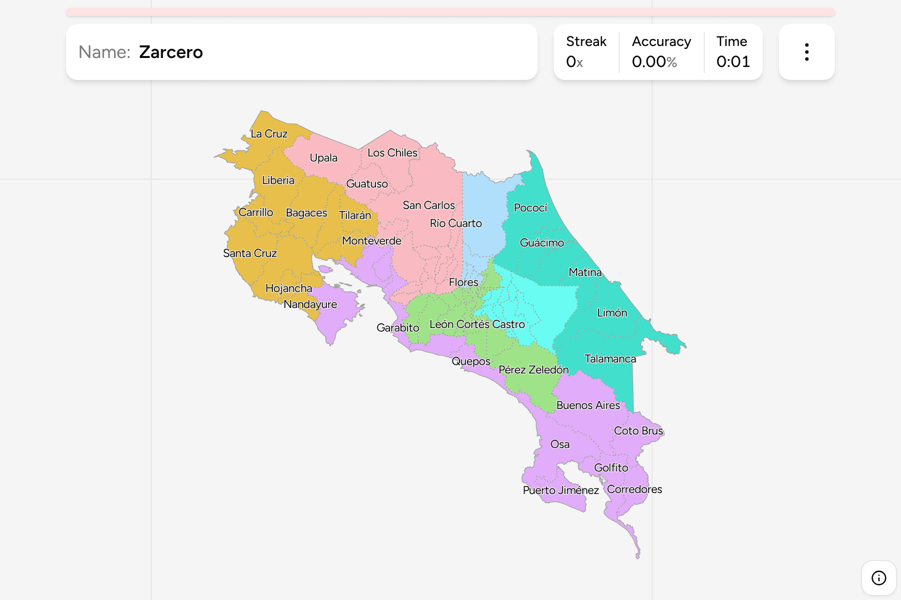 Screenshot of Costa Rica Cantons