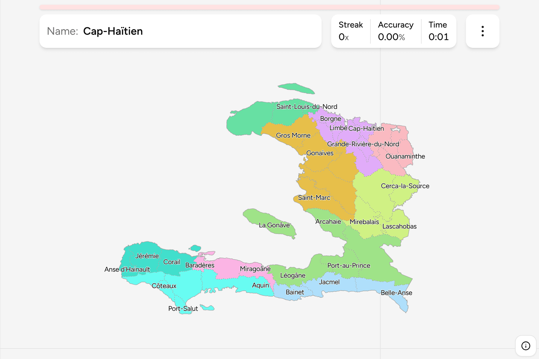 Screenshot of Haiti Arrondissements