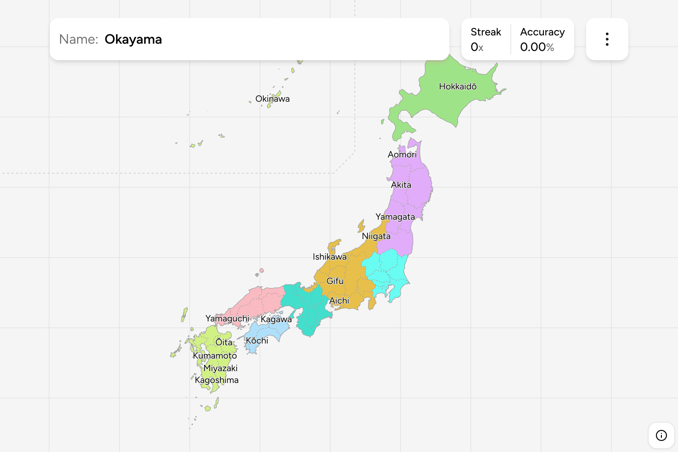 Screenshot of Japan Prefectures