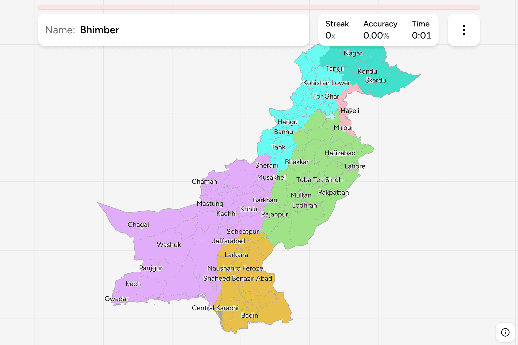 Screenshot of Pakistan Districts