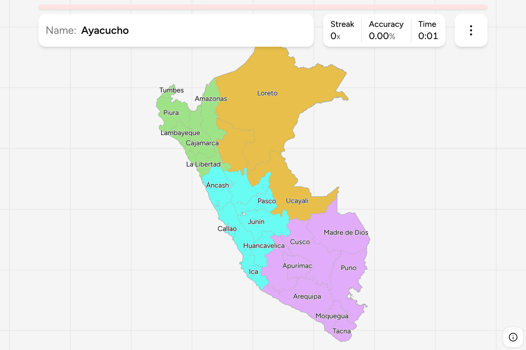Screenshot of Peru Regions