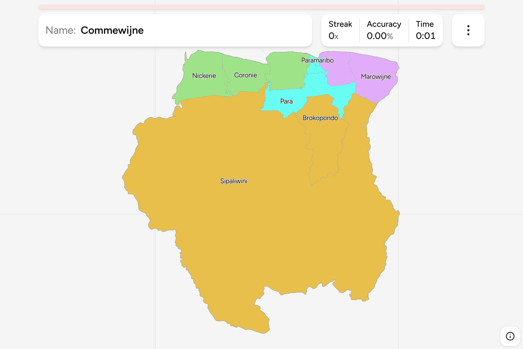 Screenshot of Suriname Districts