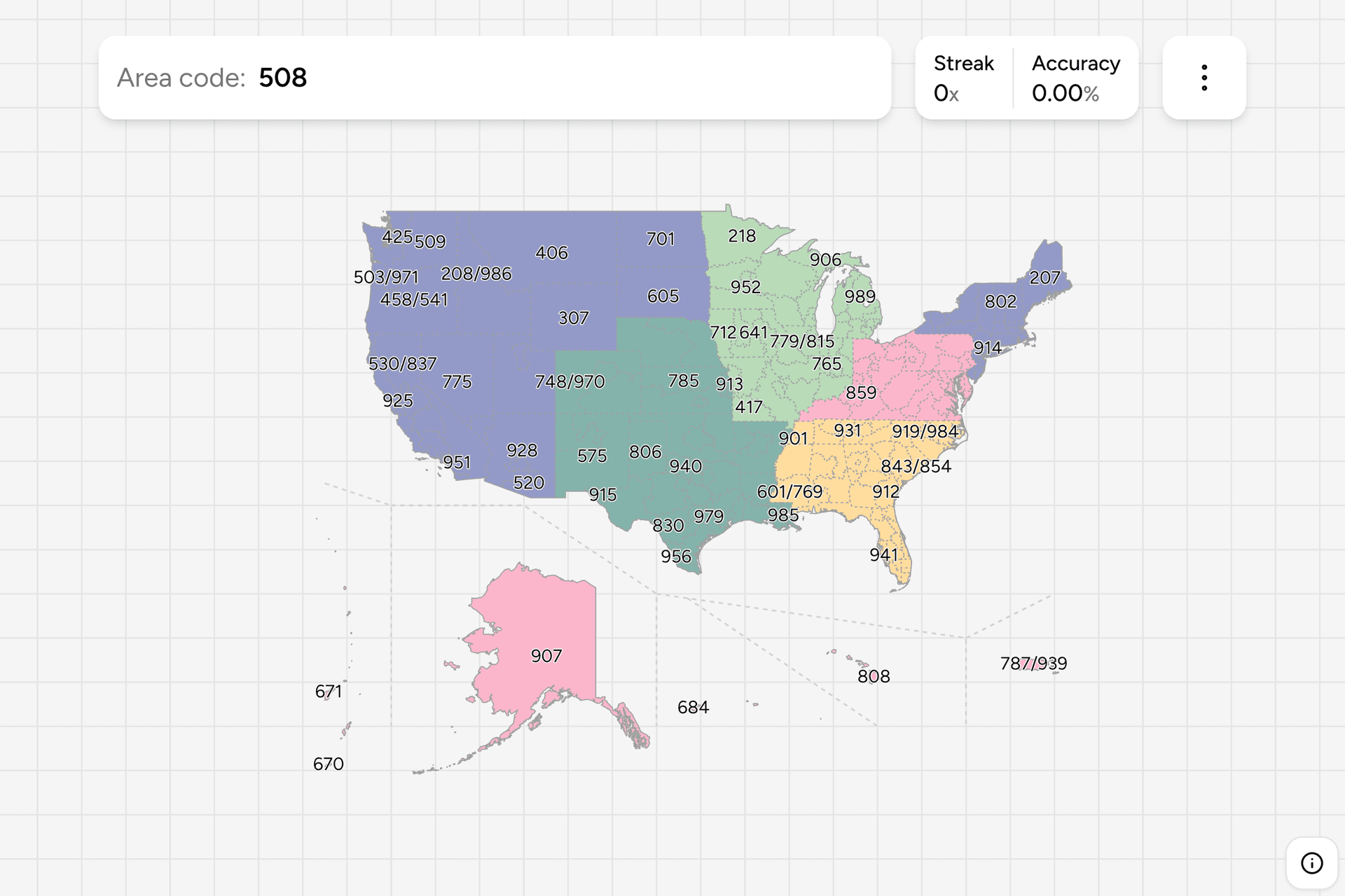 Screenshot of US Dialing Codes