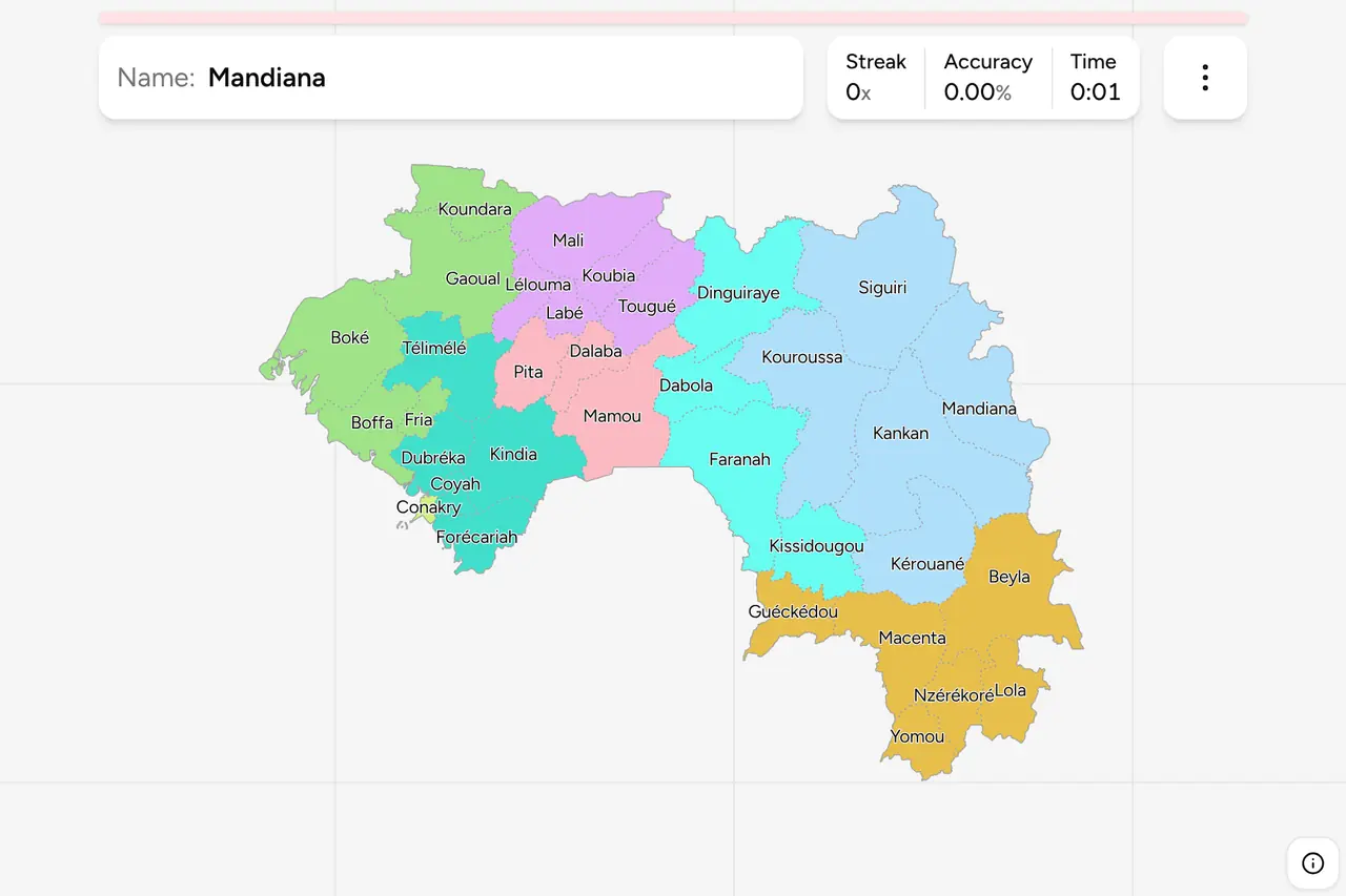 Screenshot of Guinea Prefectures